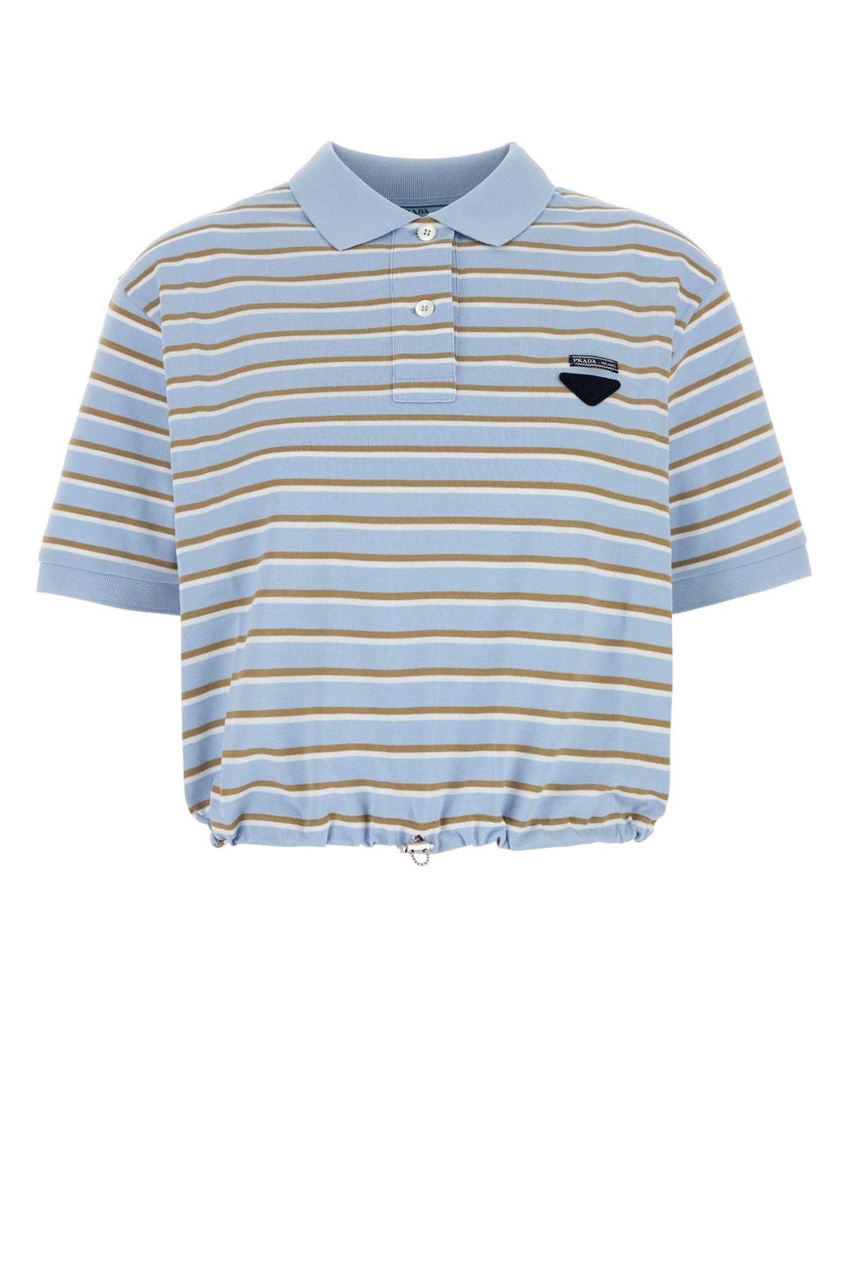 Prada Embroidered Piquet Polo Shirt