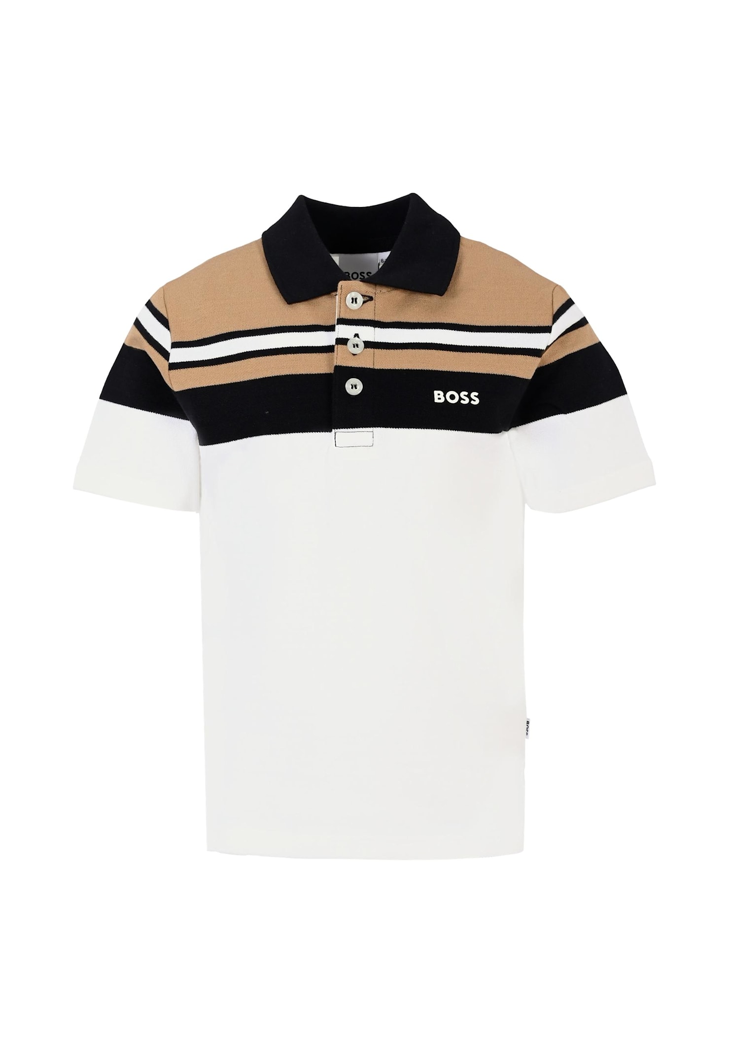 Hugo Boss White Polo Shirt For Boy With Logo