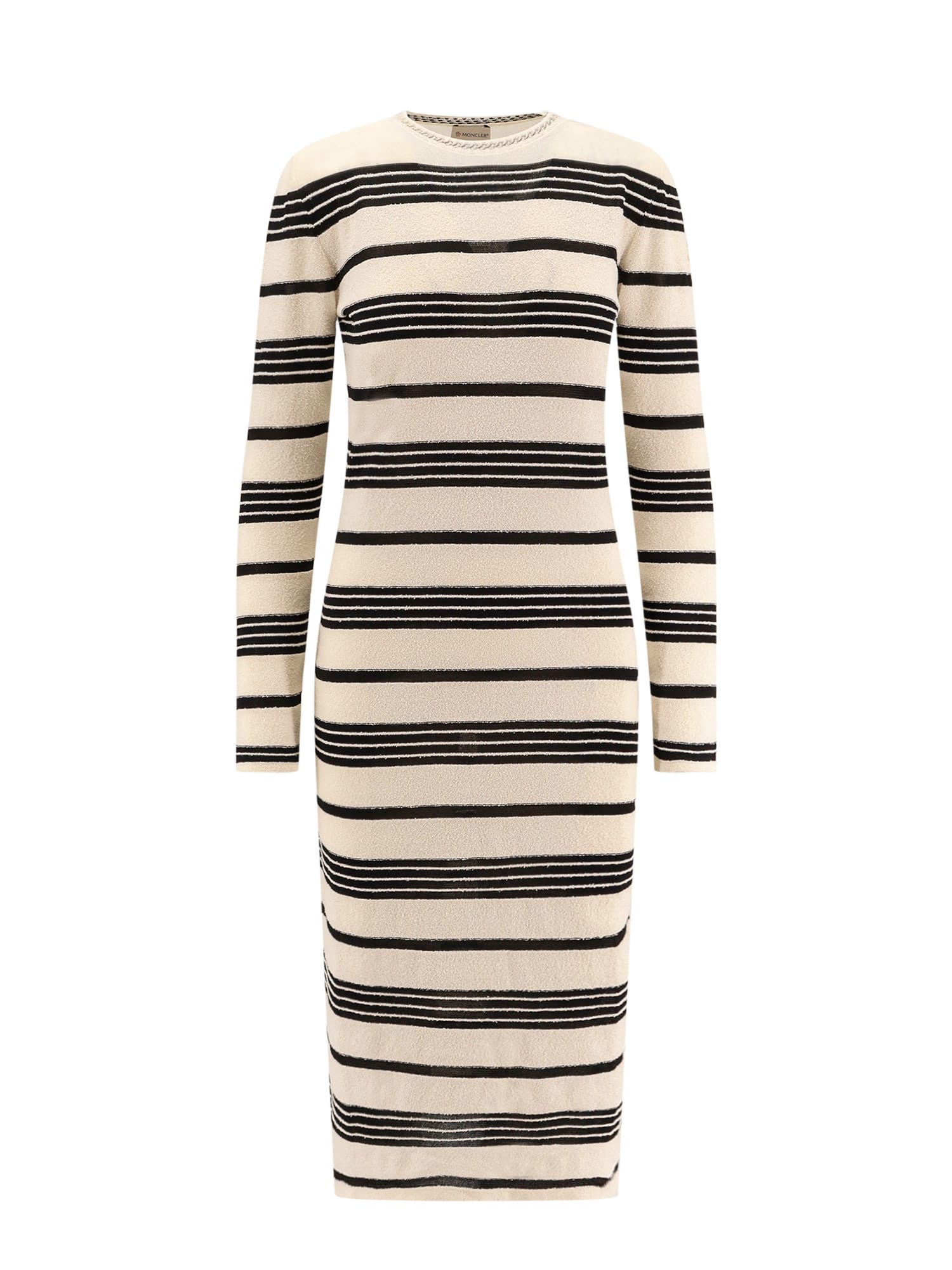 Moncler Striped Cotton Blend Dress