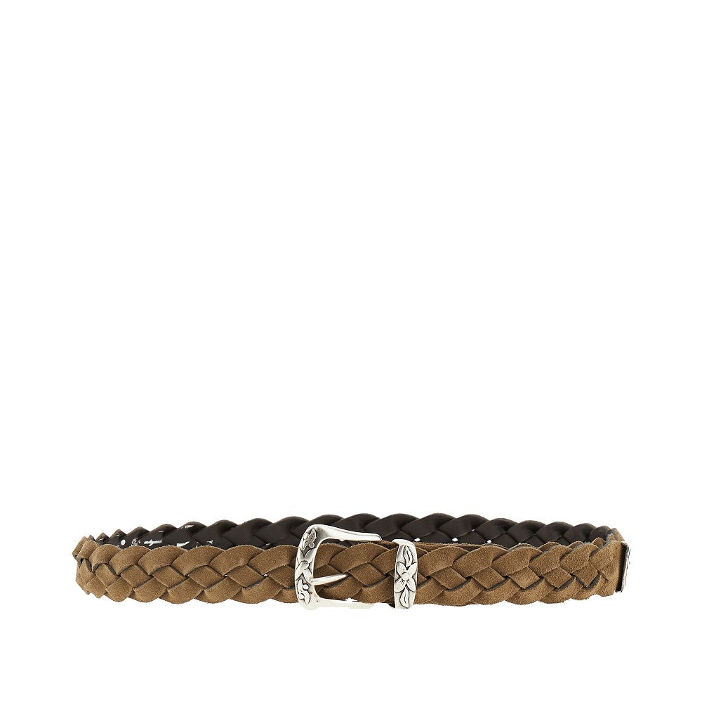 GIANNIFRANCO BELTS Braided suede leather belt Man