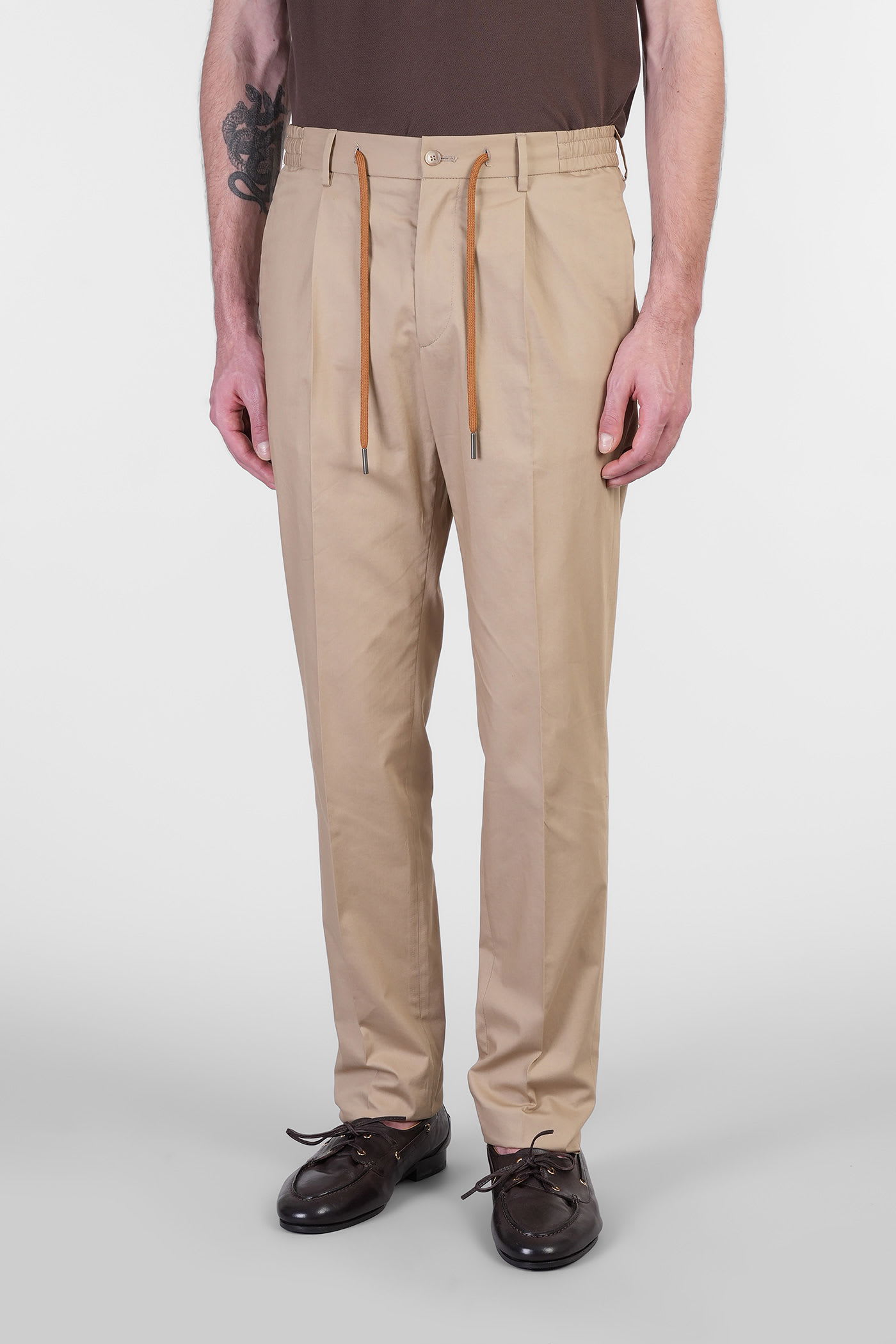 Tagliatore 0205 P-newman Pants In Beige Cotton