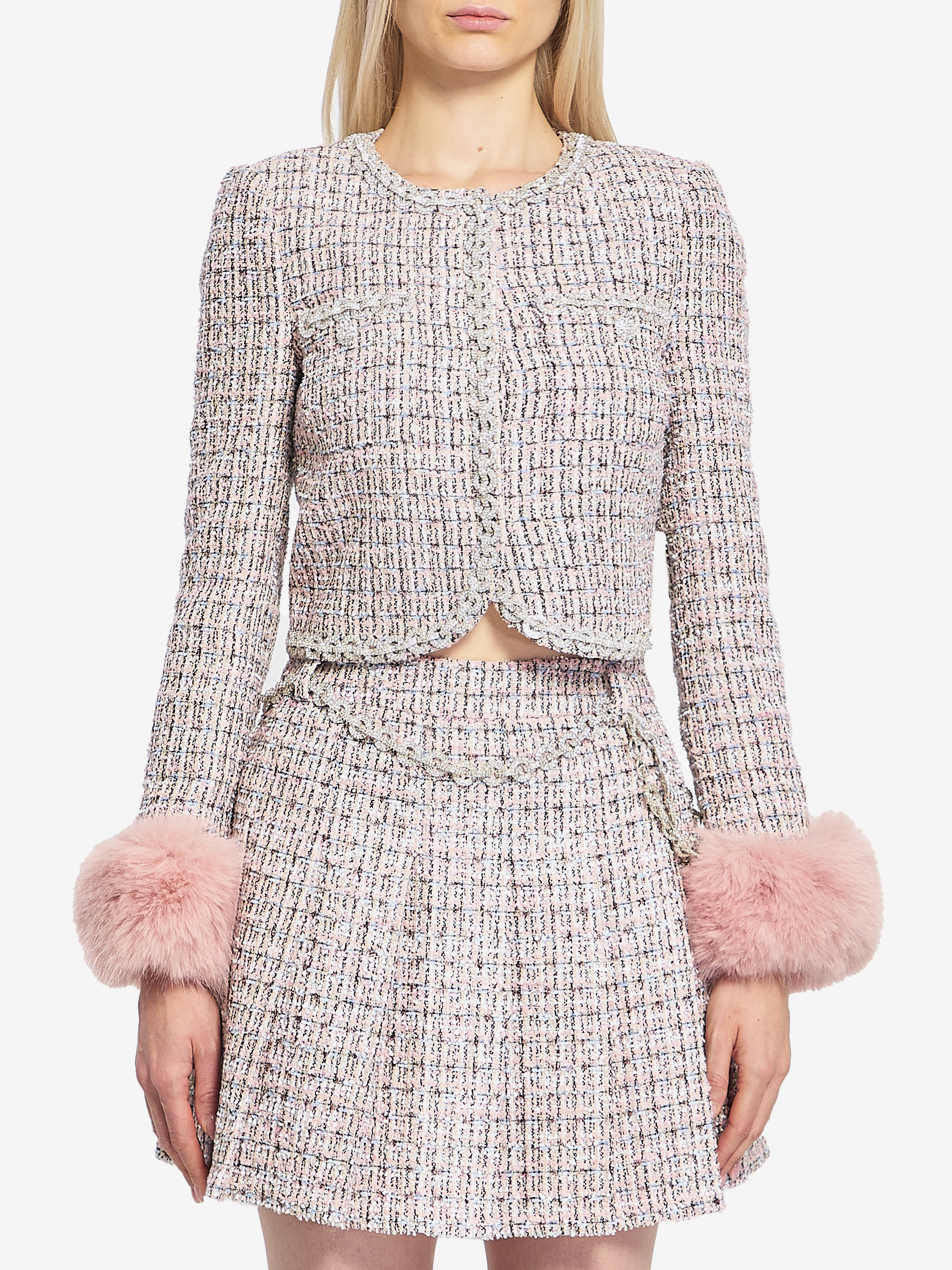 Pink boucl jacket