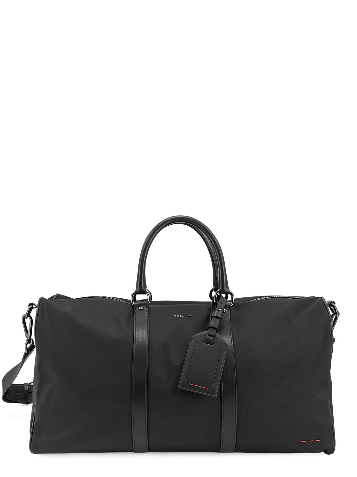 Kiton Nylon Duffle Bag With Leather Inserts