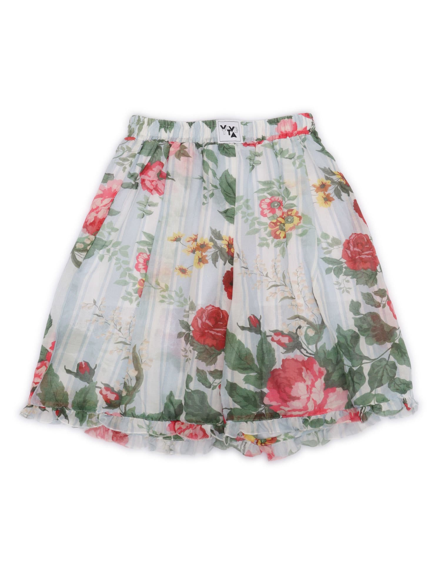 Vivetta Flower Printed Shorts In Light Blue