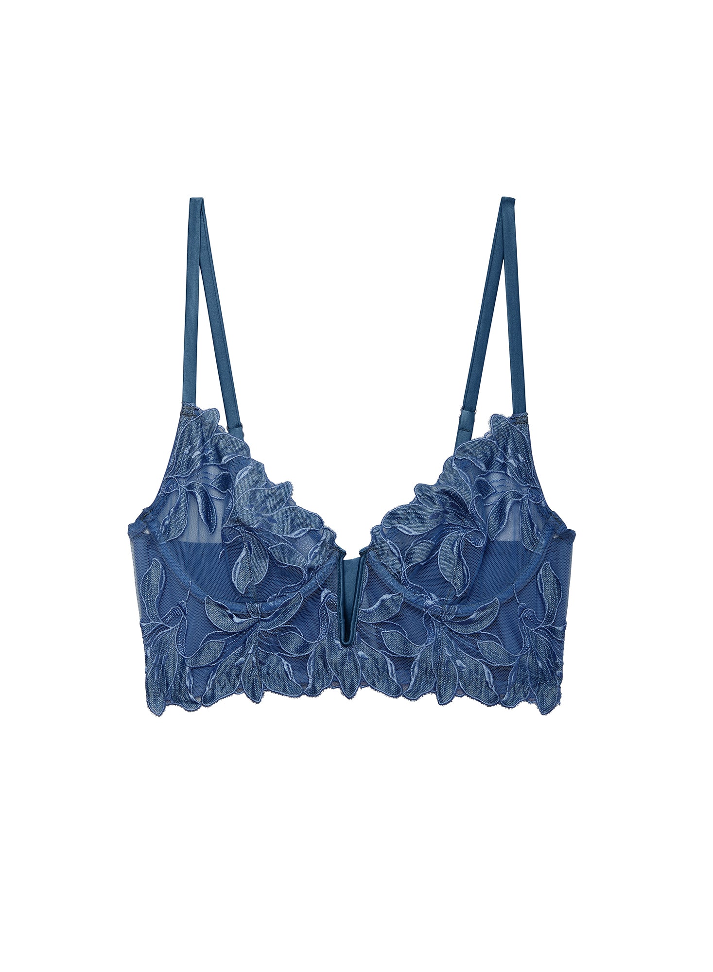 Fleur du Mal Lily Embroidery Longline Demi Bra