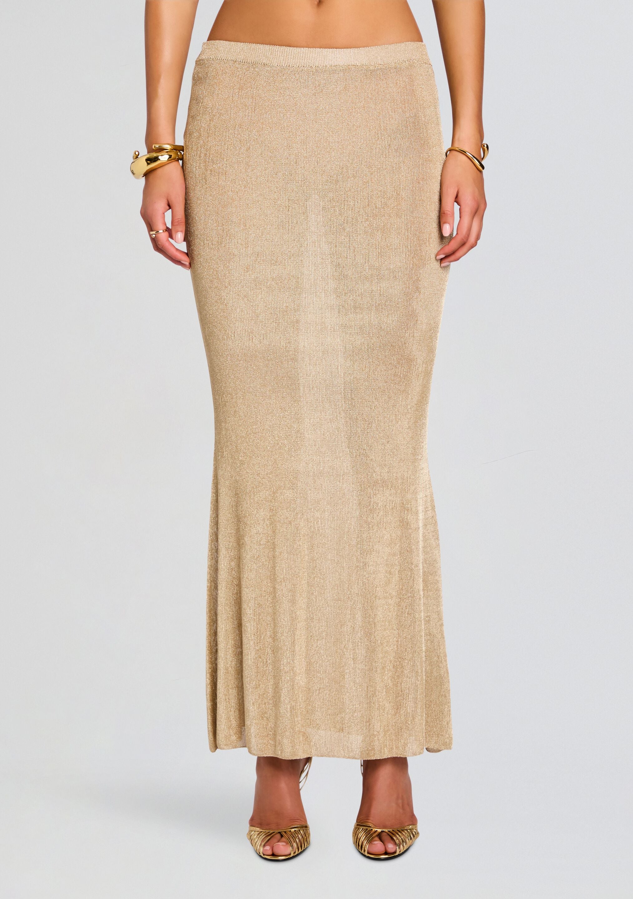 Harmony Metallic Knit Skirt