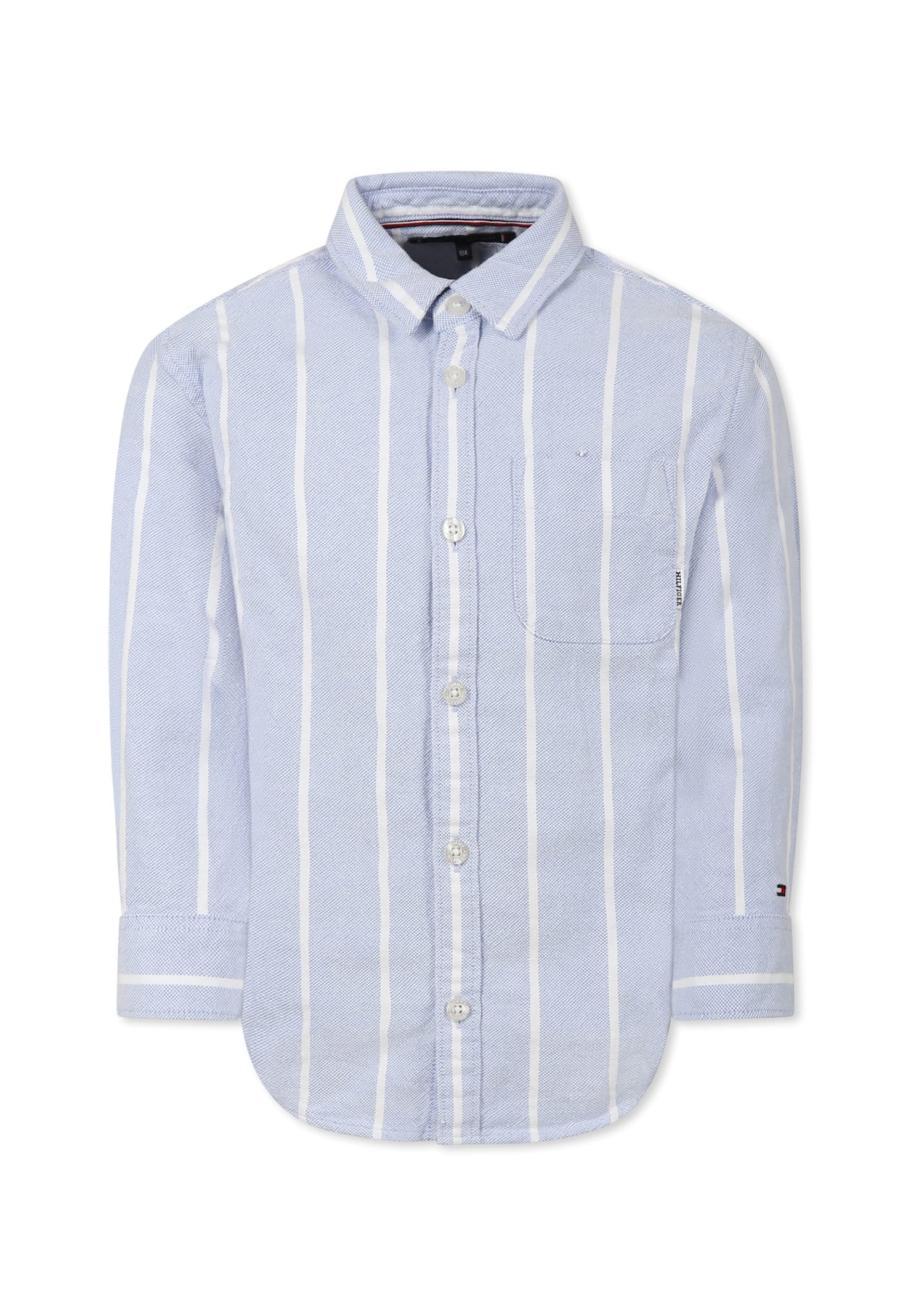 Tommy Hilfiger Light Blue Shirt For Boy With Flag
