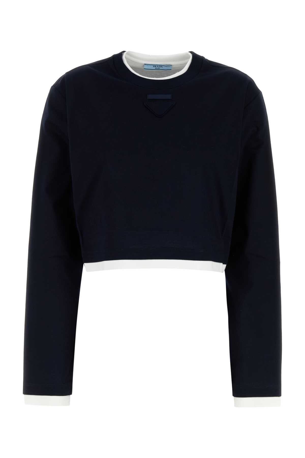 Prada Midnight Blue Cotton T-shirt