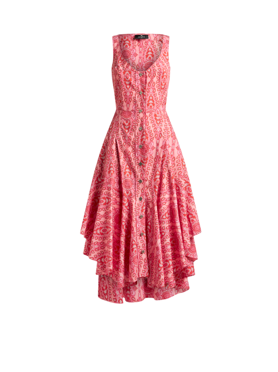 Etro, Robe Sans Manches À Motif Médaillons, Femme, Rose, Taille 40