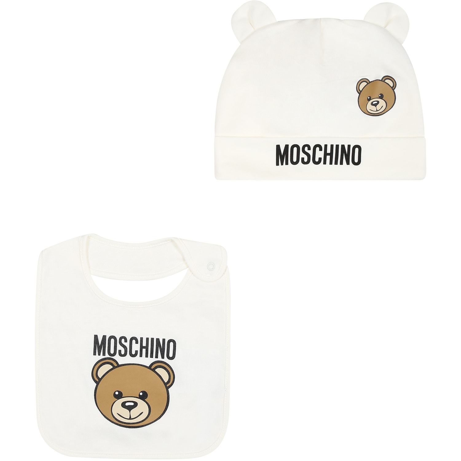 Moschino White Set For Baby Kids With Teddy Bear