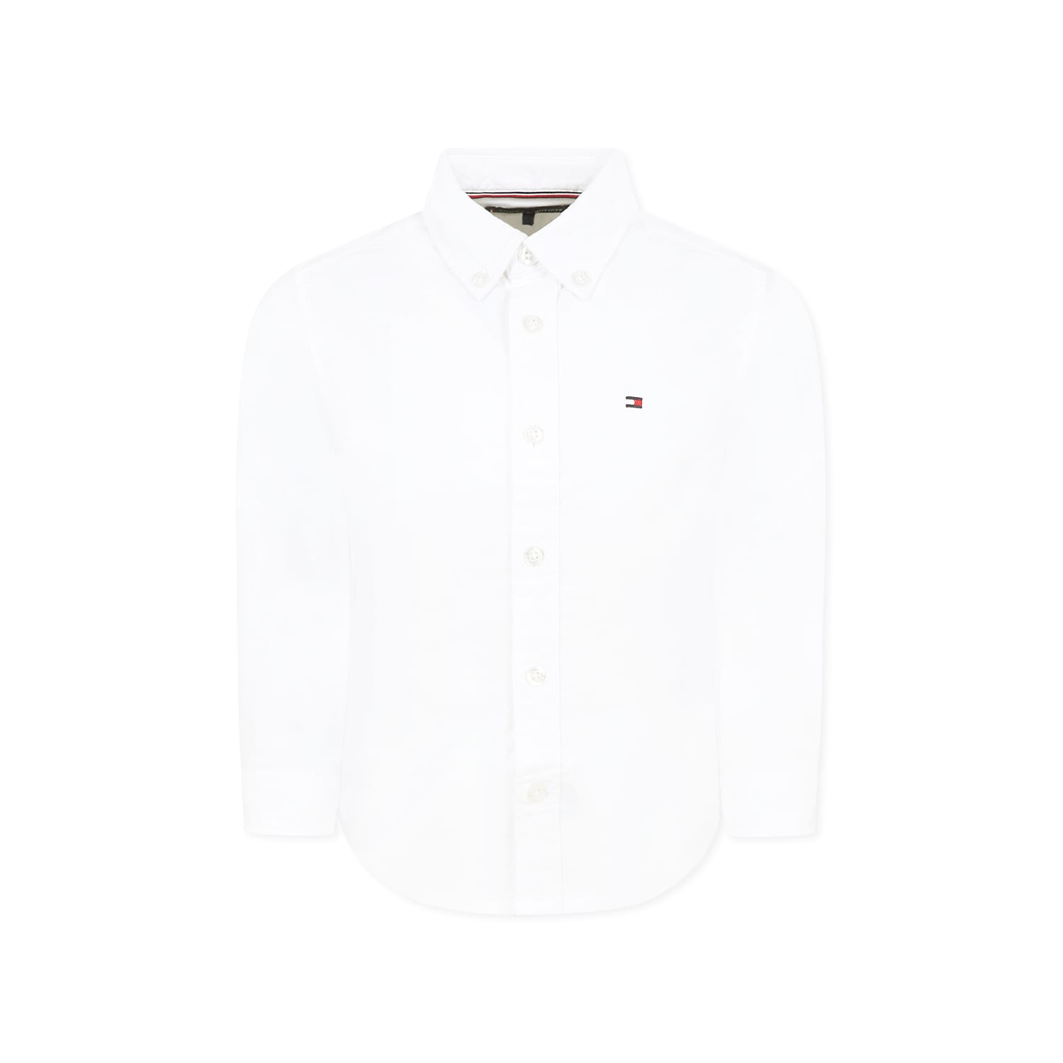 Tommy Hilfiger White Shirt For Boy With Flag