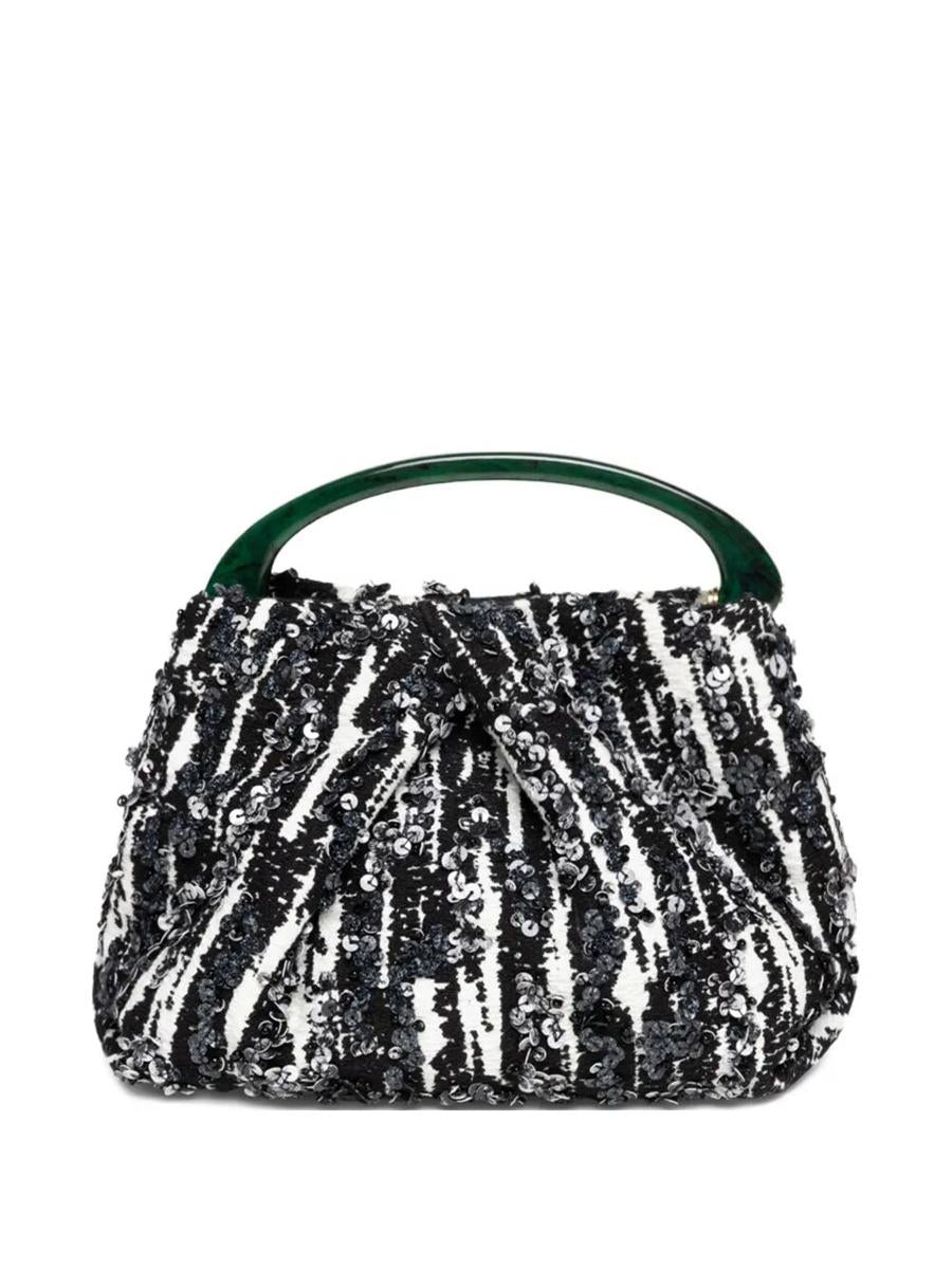 Dries Van Noten Small Pleated Jacquard With Resin Handle Bags