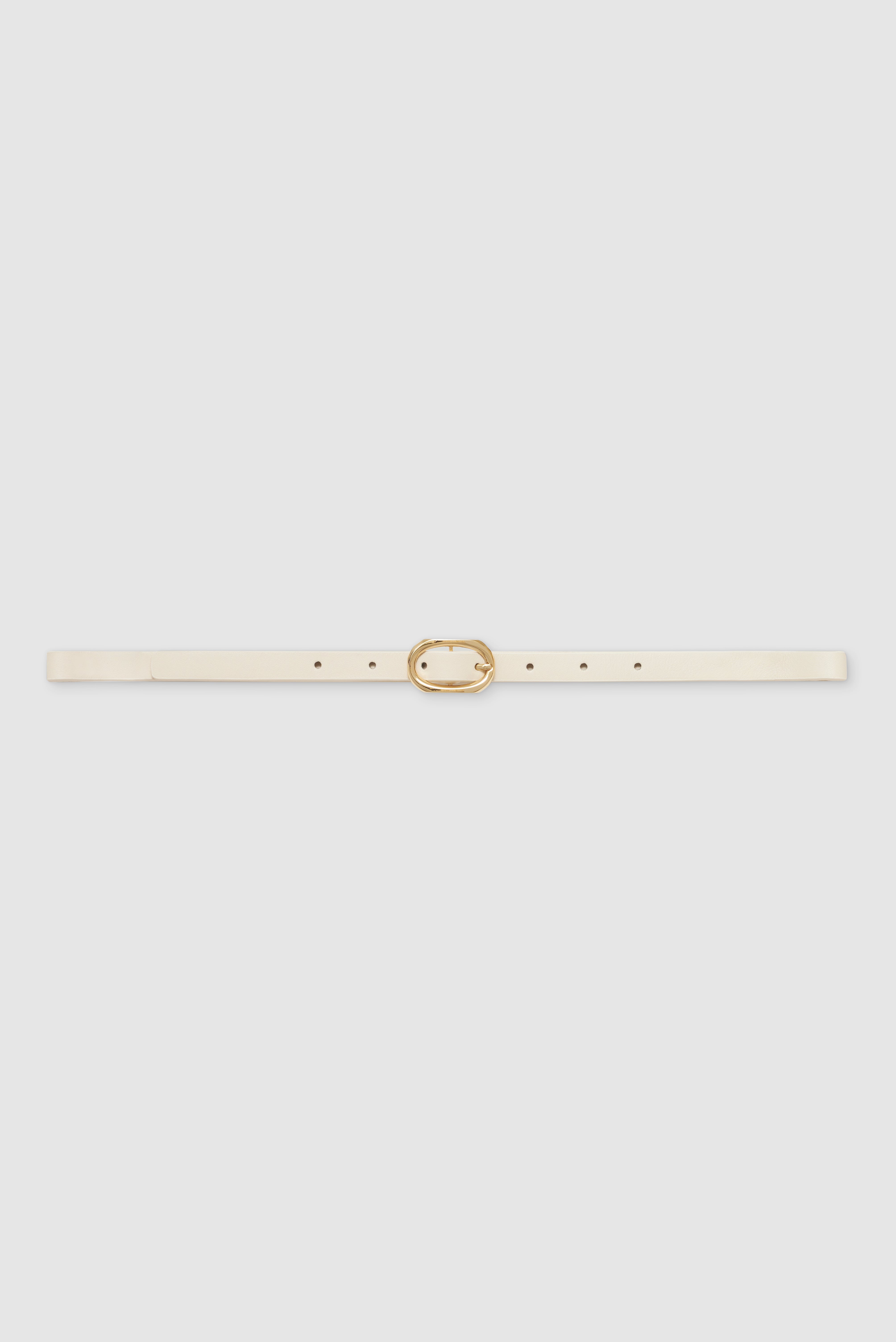 Mini Signature Link Belt - Ivory With Gold