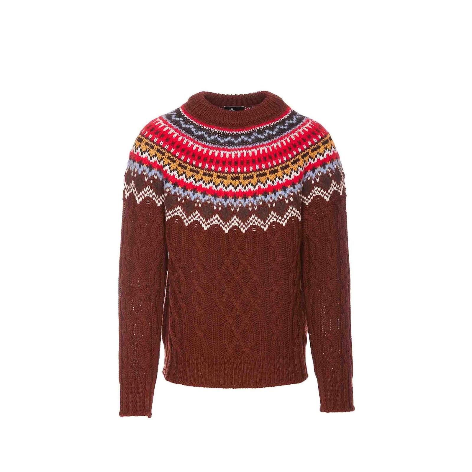 Moncler Grenoble Grenoble Fair Isle Intarsia Cable-knit Wool Jumper