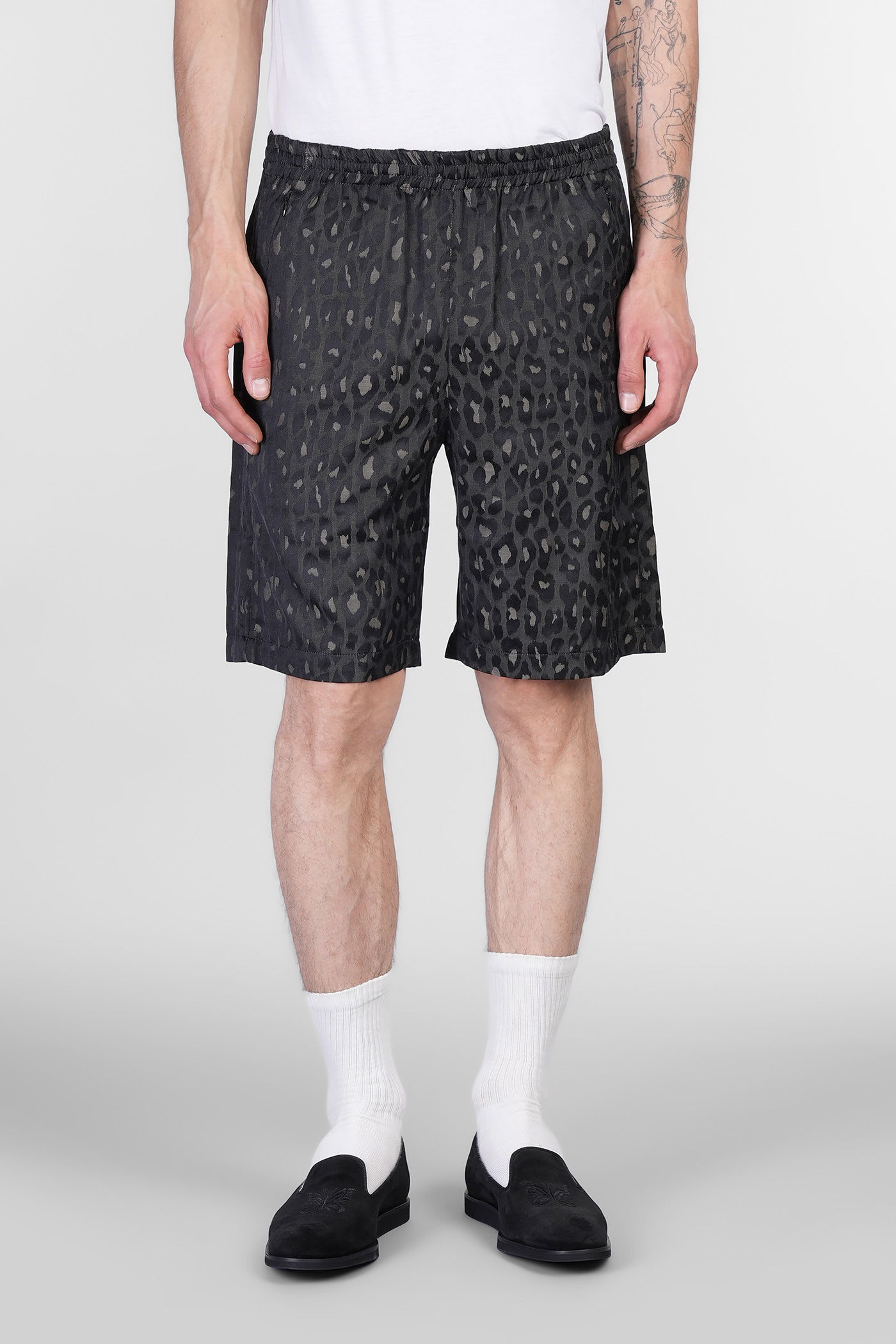 Needles Shorts In Black Polyester
