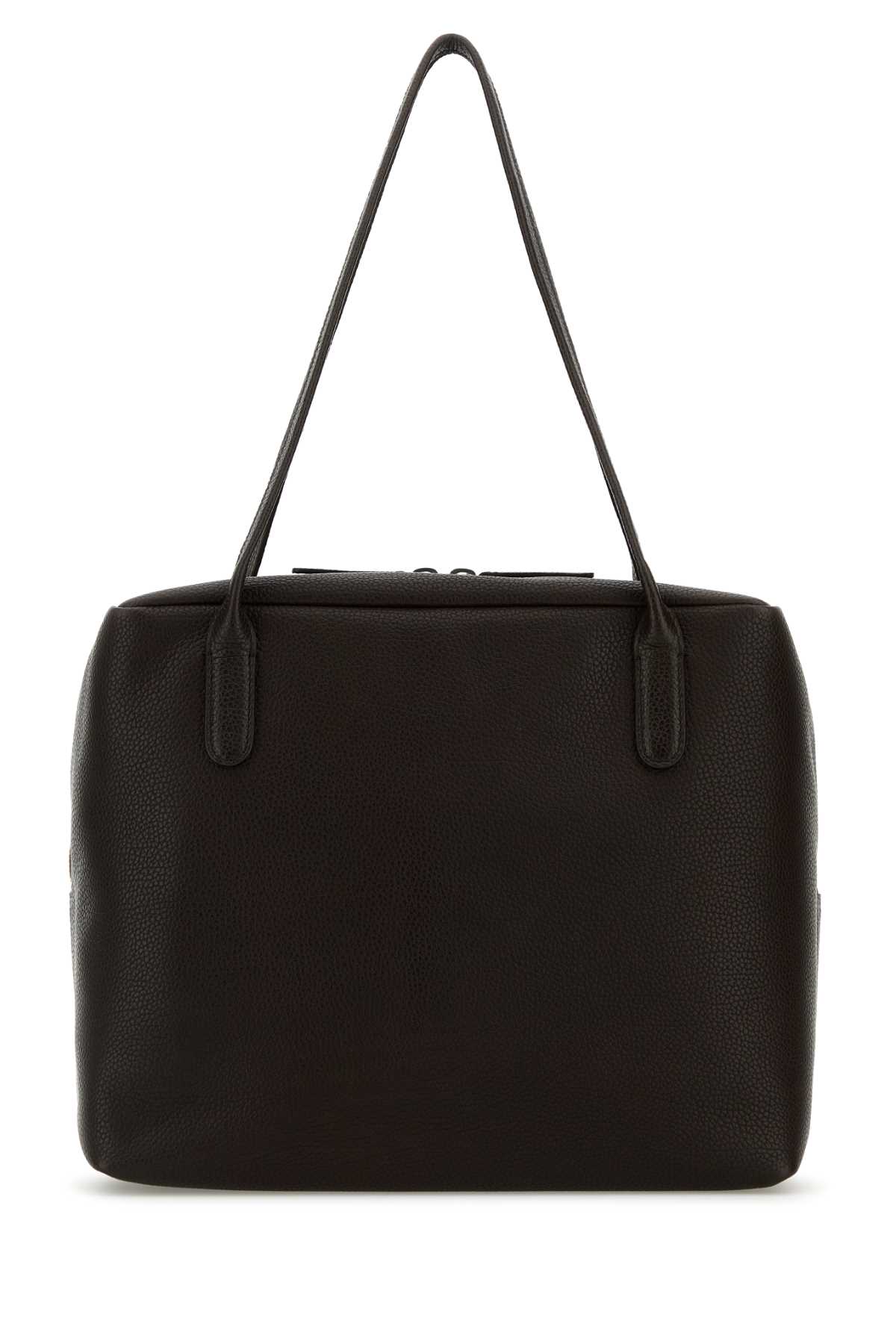 The Row Dark Brown Leather Henri Shoulder Bag
