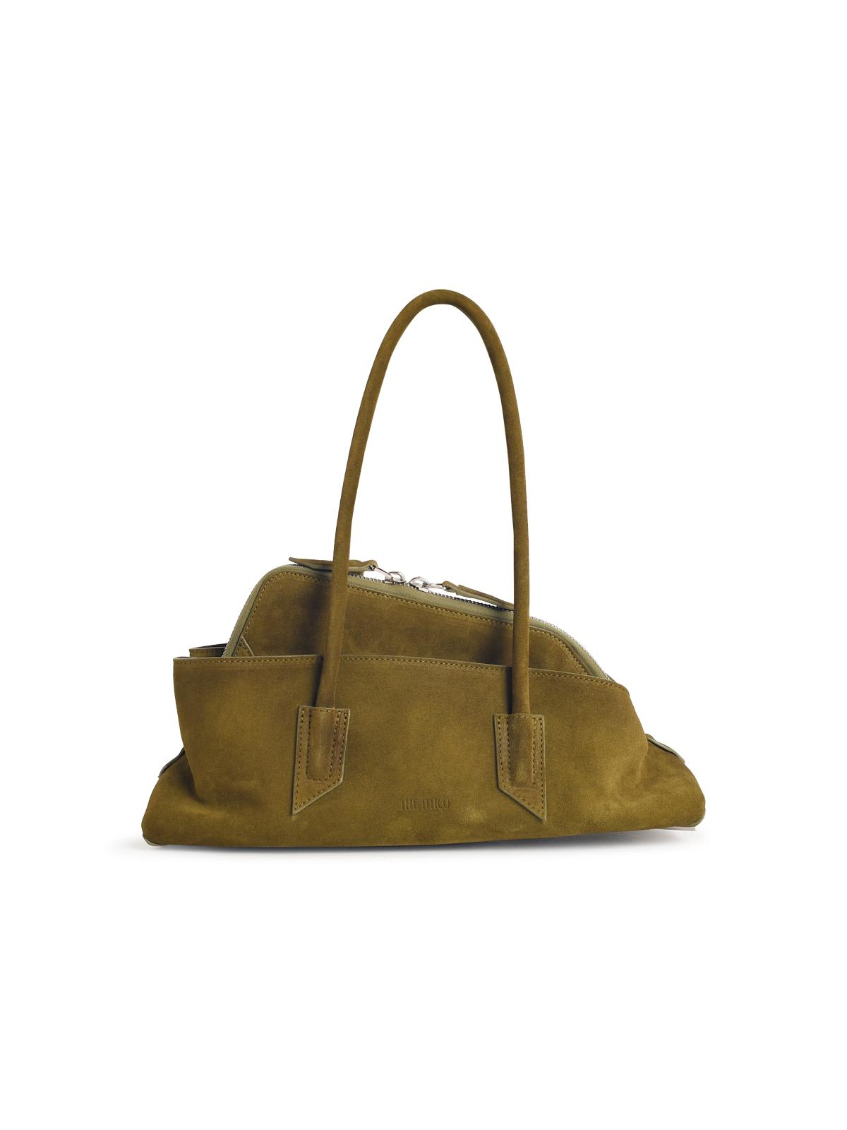 The Attico Small la Passeggiata Khaki Leather Bag