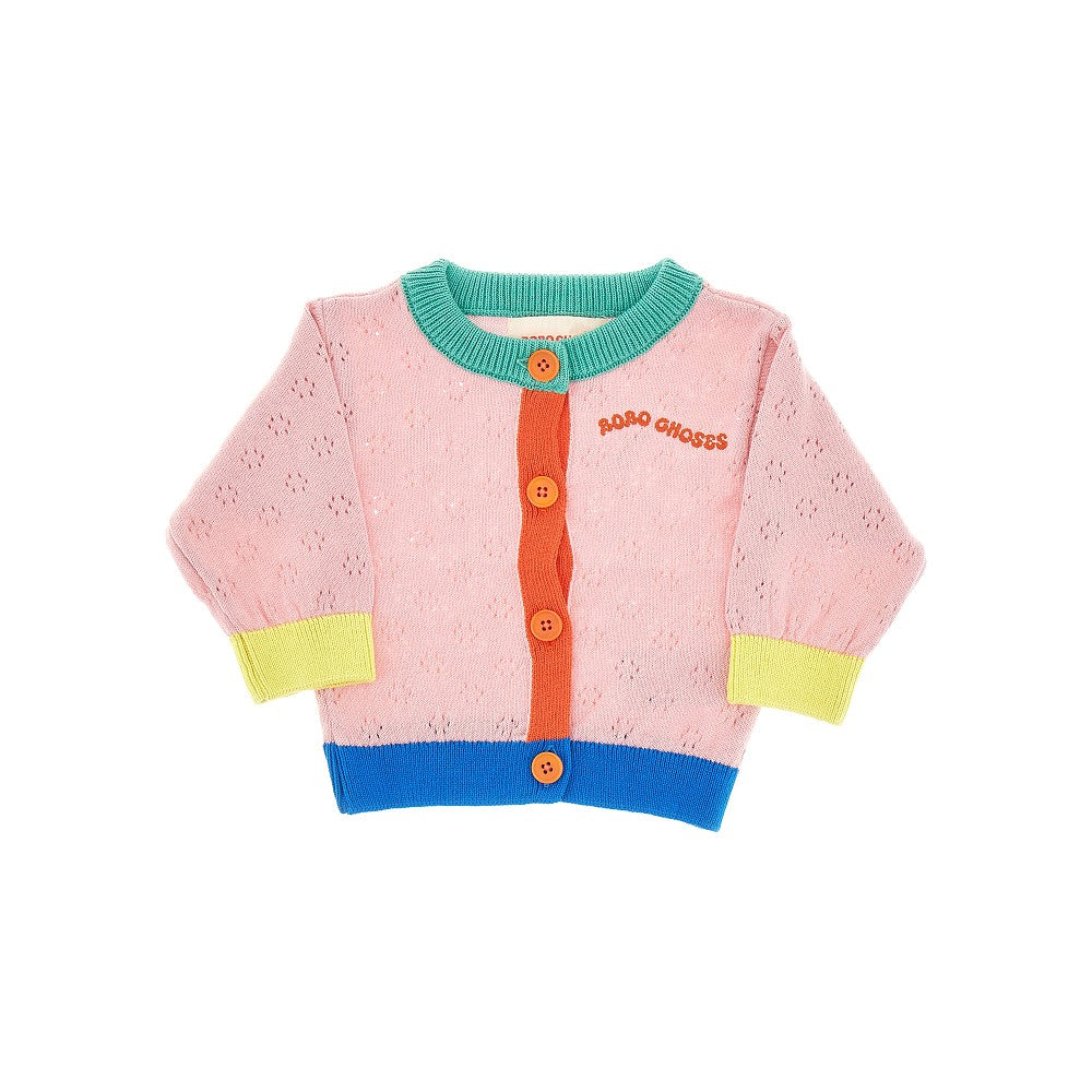 BOBO CHOSES Color block cotton cardigan Kids