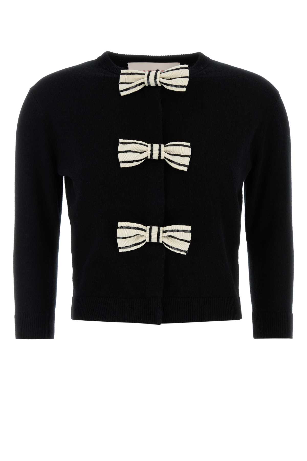 Valentino Garavani Black Wool Cardigan