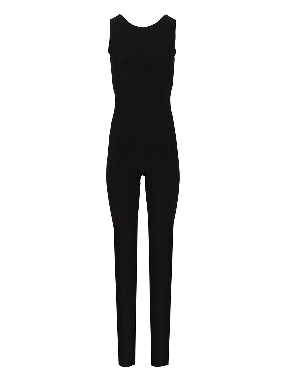 Norma Kamali Sleeveless X Catsuit W/ Footie