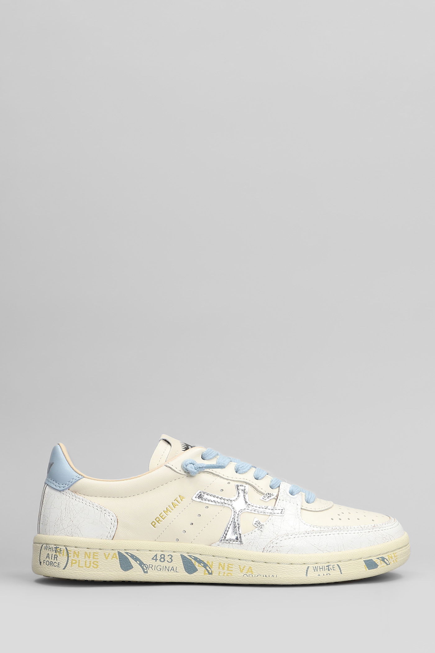 Premiata Bskt Clayd Sneakers In White Leather