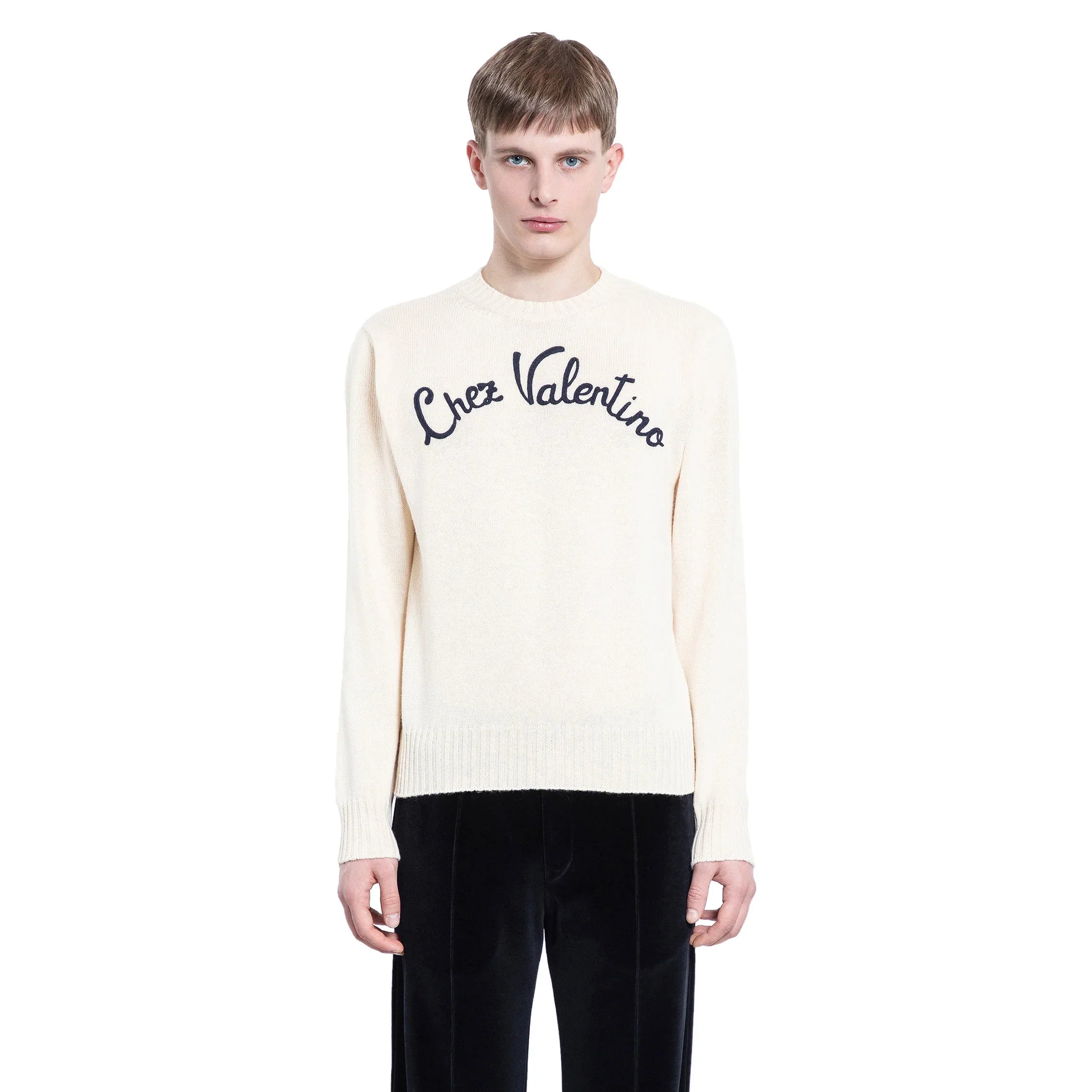 VALENTINO MAN OFF-WHITE KNITWEAR
