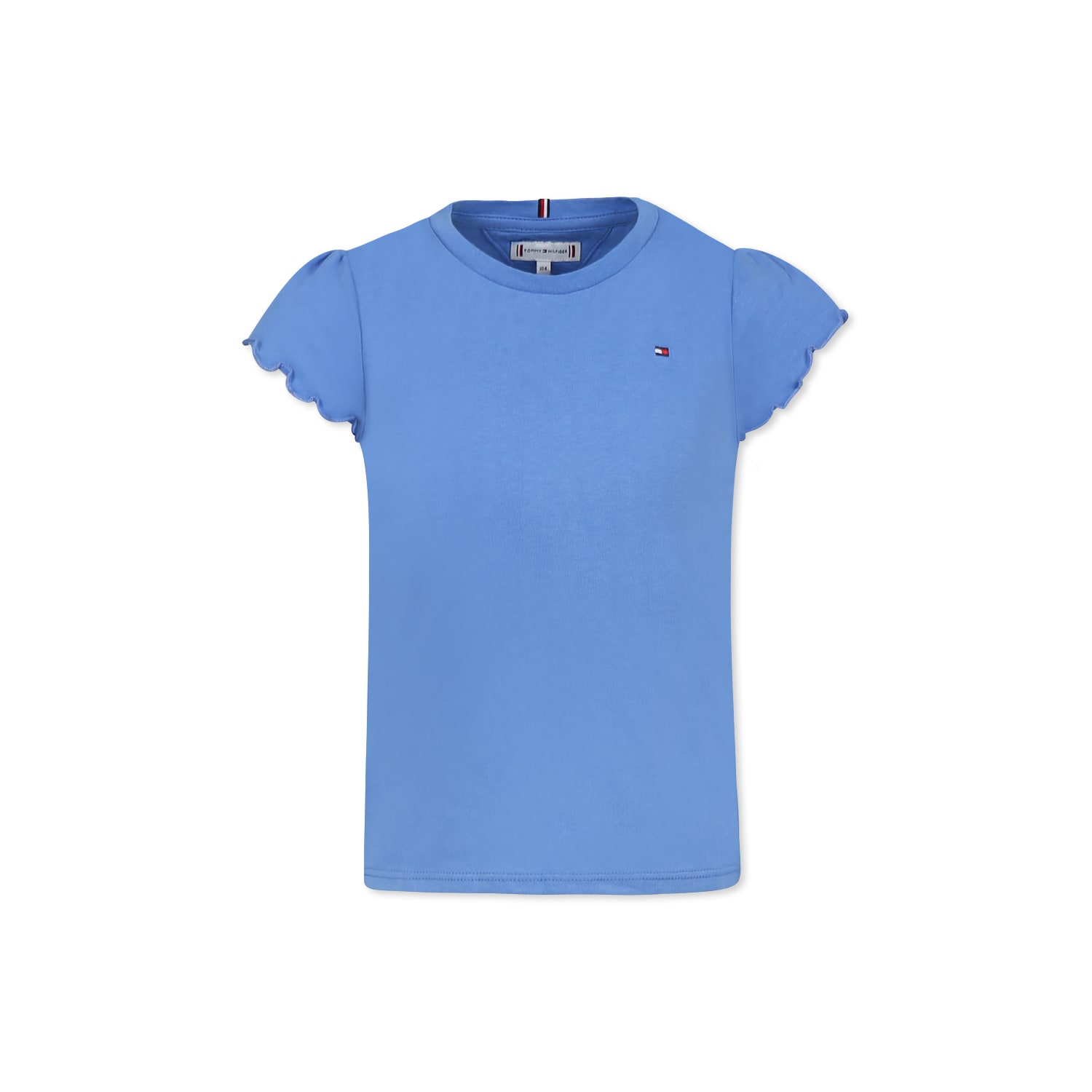 Tommy Hilfiger Light Blue T-shirt For Girl With Flag
