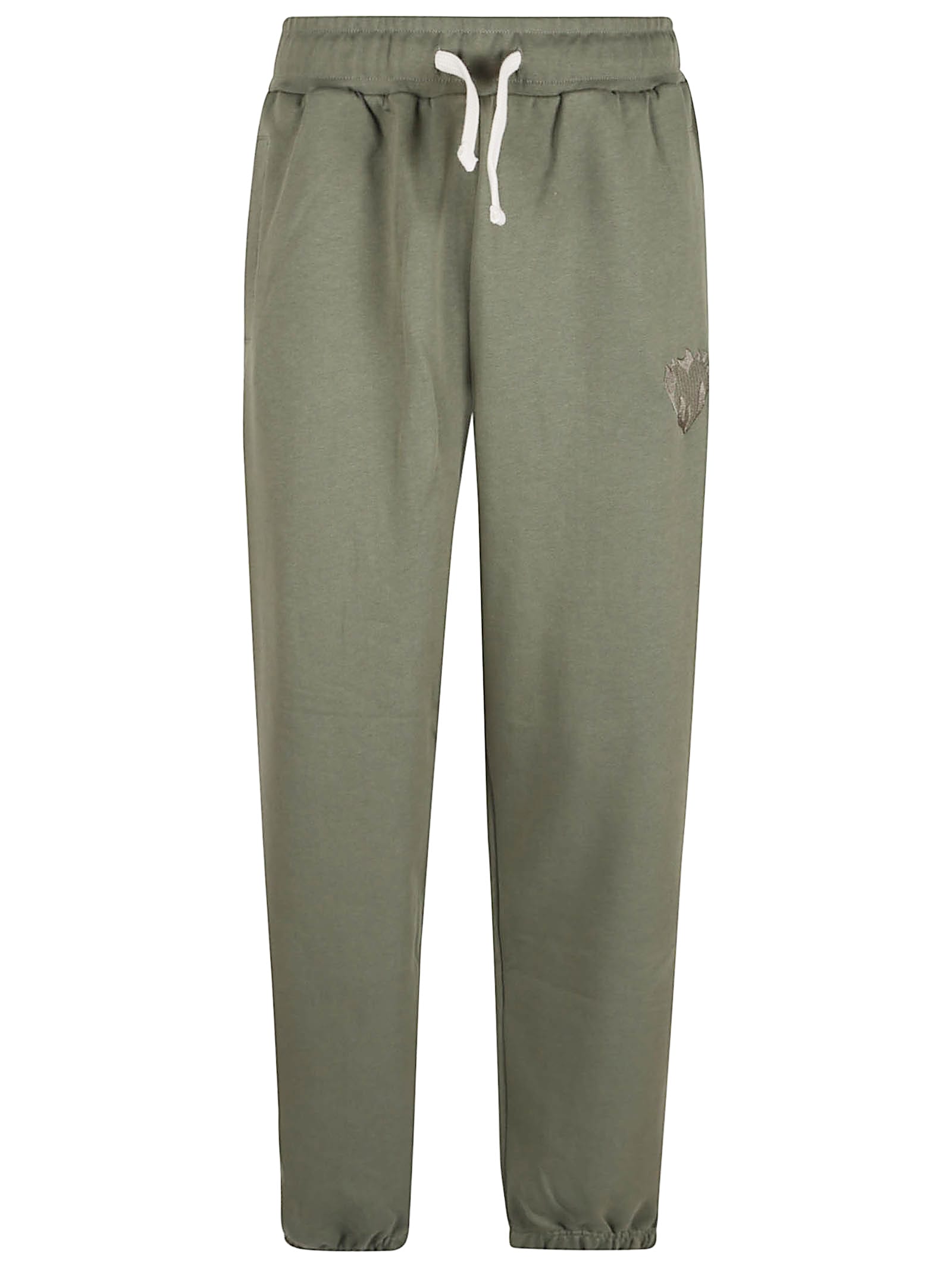 Vision of Super Green Pants With Embridered Flaming Heart Logo