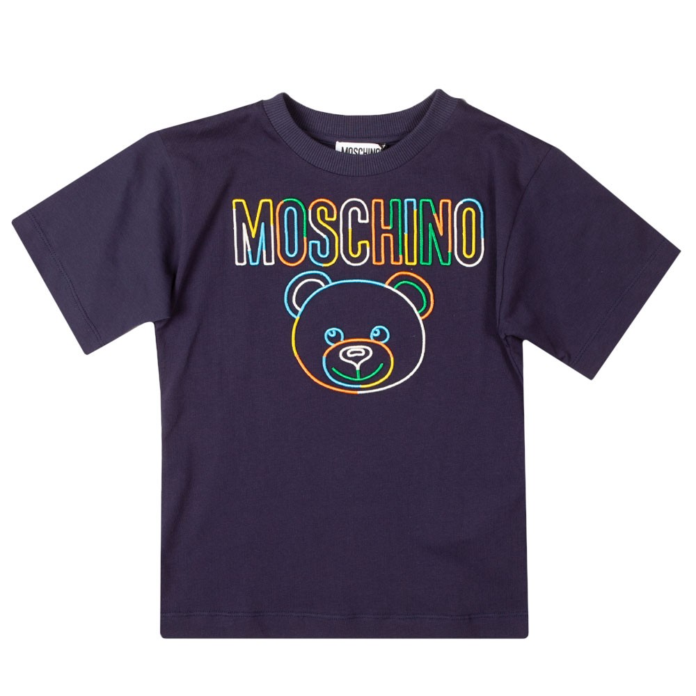Embroidered Rainbow Bear T Shirt