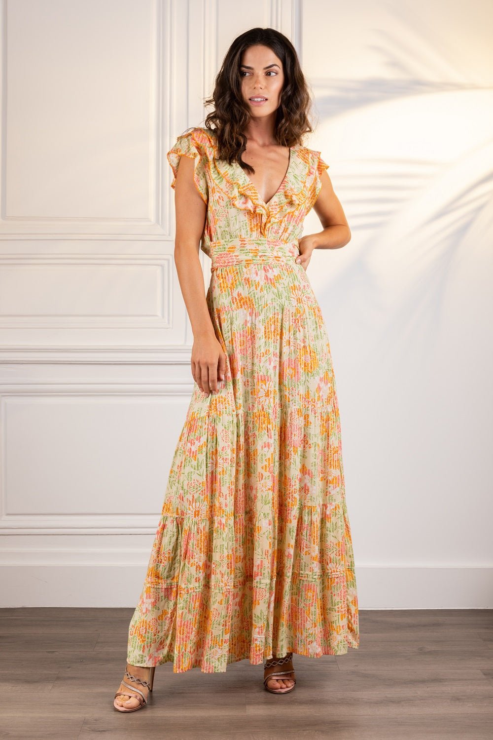 Long Dress Della - Yellow Marigold
