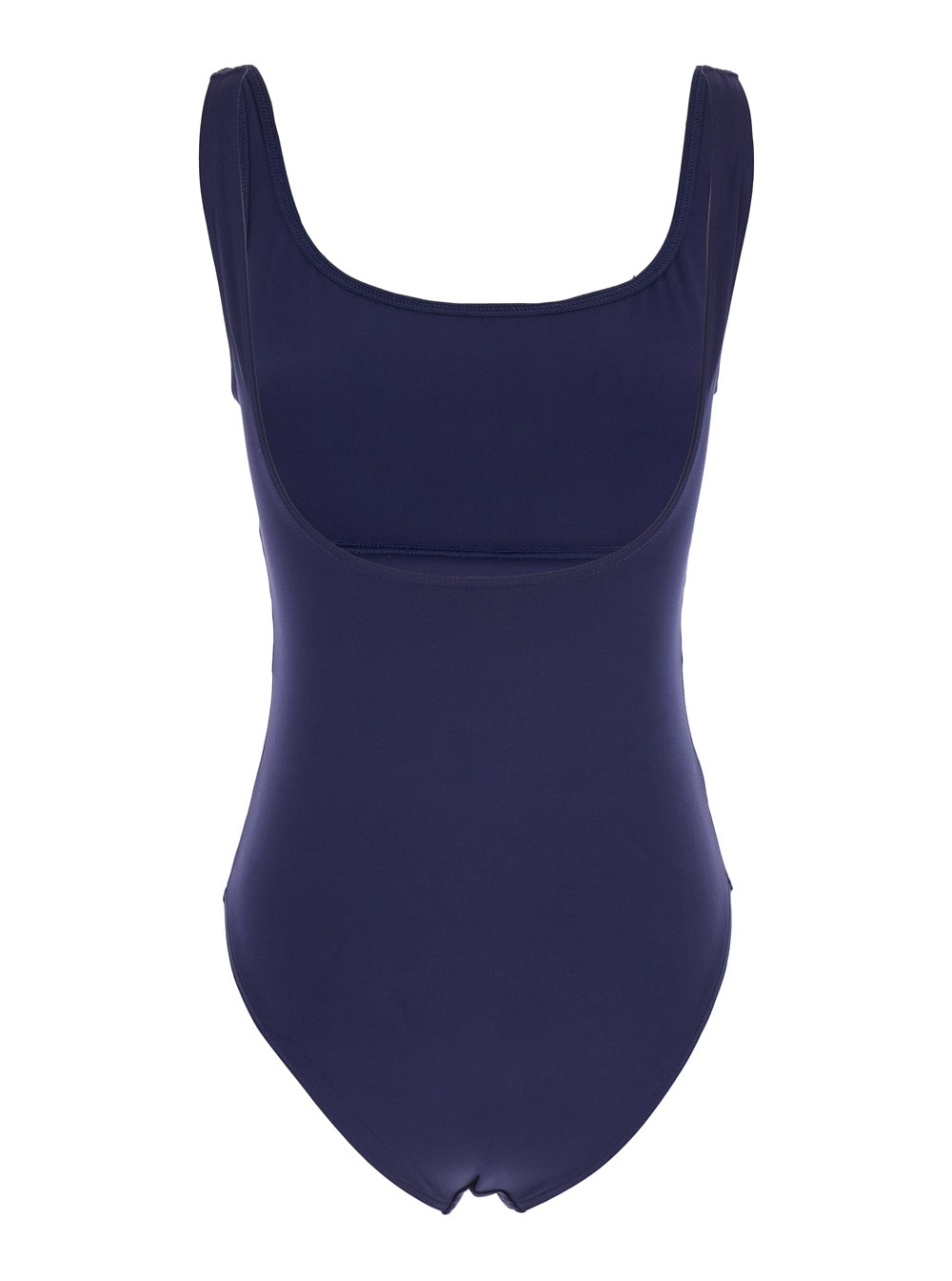 Eres asia Blue Swimsuit With Scoop Neck And Striped Detail In Tech Fabric Stretch Woman