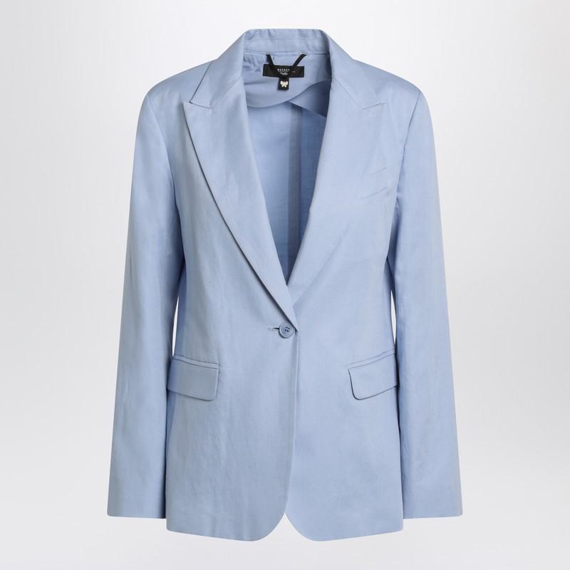 Weekend Max Mara Light Blue Single-Breasted Jacket In And