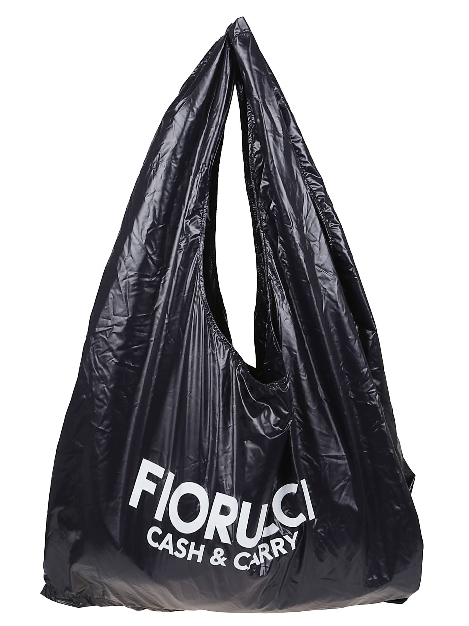 Fiorucci Black Nylon Cash & Carry Print Hobo Bag