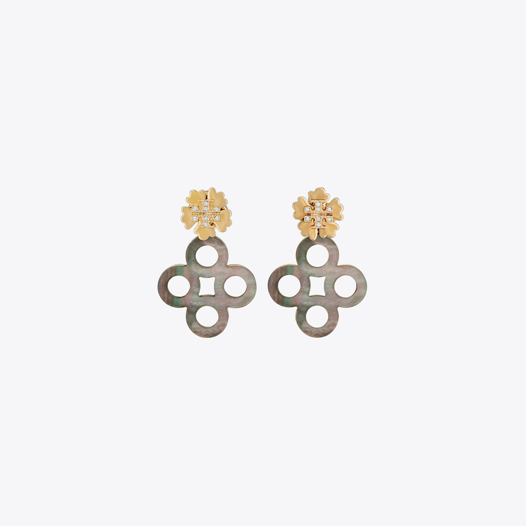 Tory Burch Kira Clover Front-Back Earring
