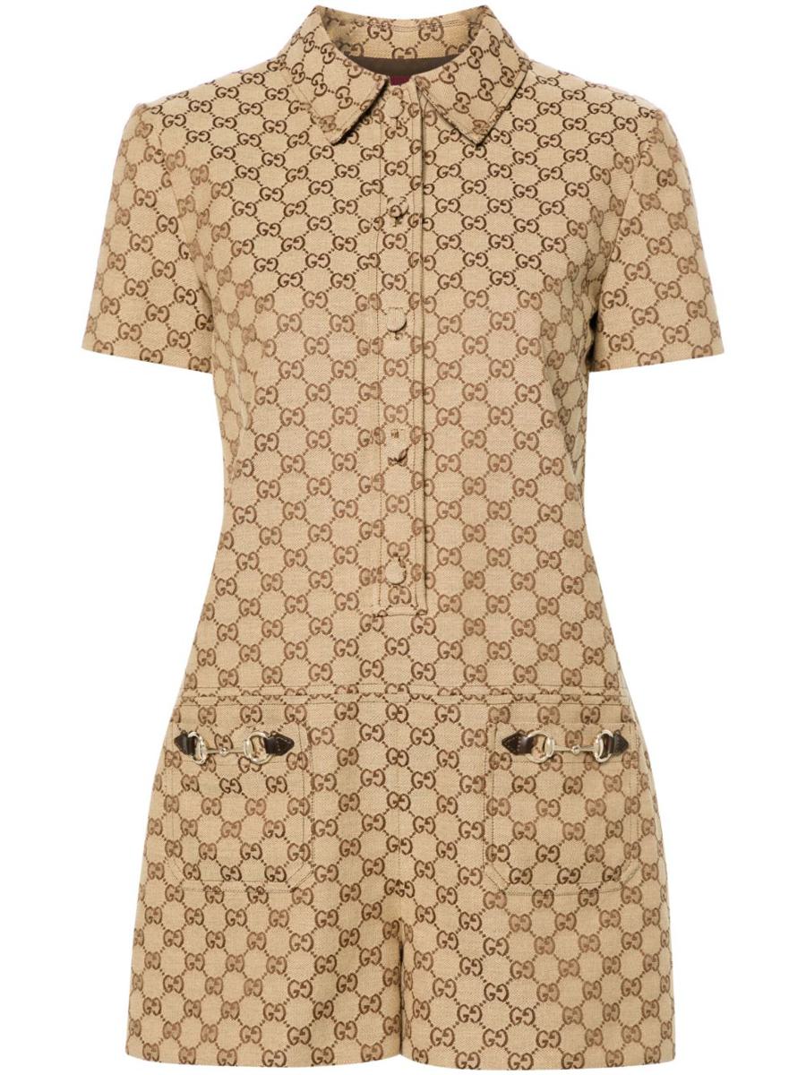 Gucci Gg Canvas Short Jumpsuit