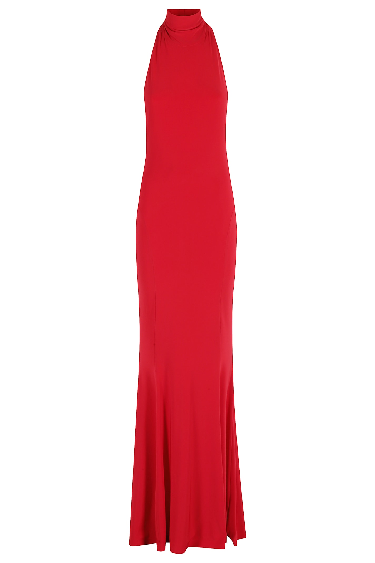 Norma Kamali Halter Turtle Fishtail Gown
