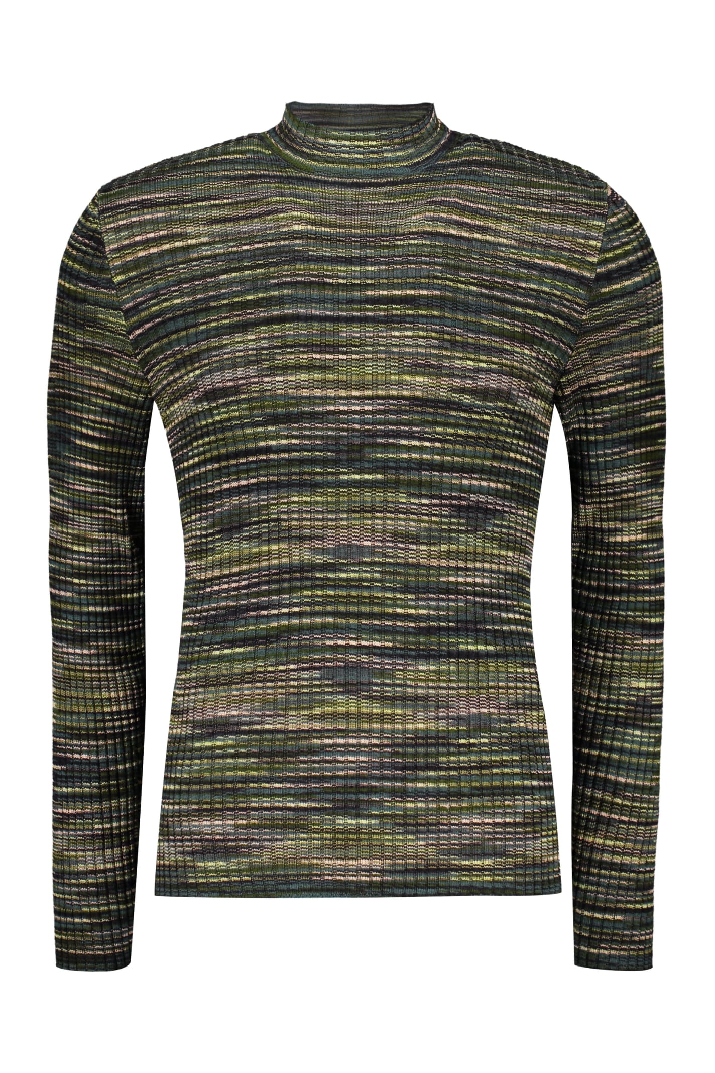 M Missoni Ribbed Wool Turtleneck Sweater