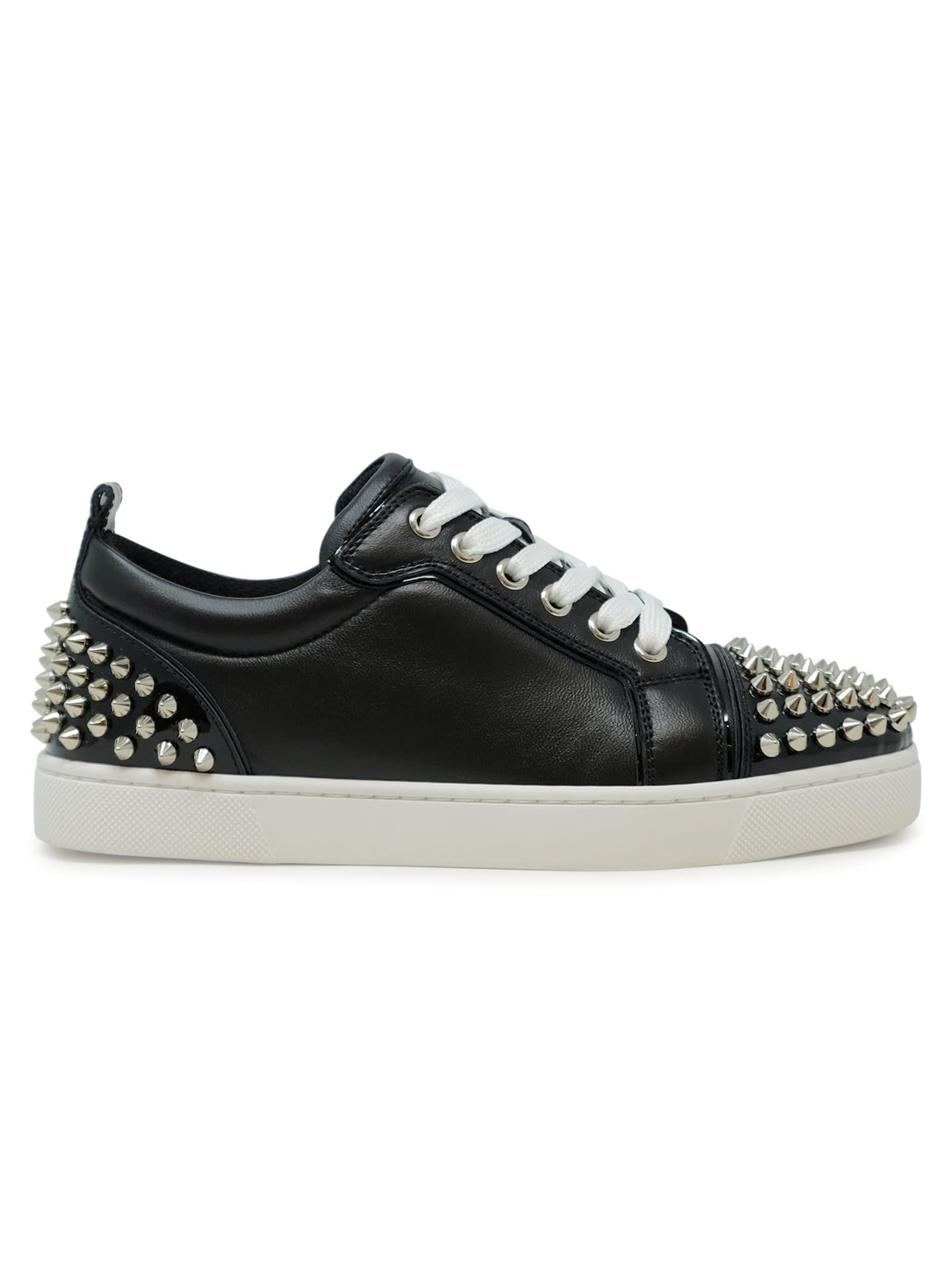Christian Louboutin Louise Junior Spikes Black Nappa Sneakers