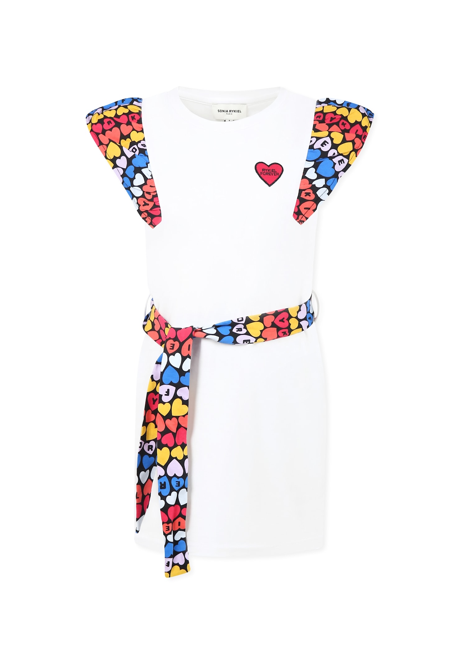 Rykiel Enfant White Dress For Girl With Hearts