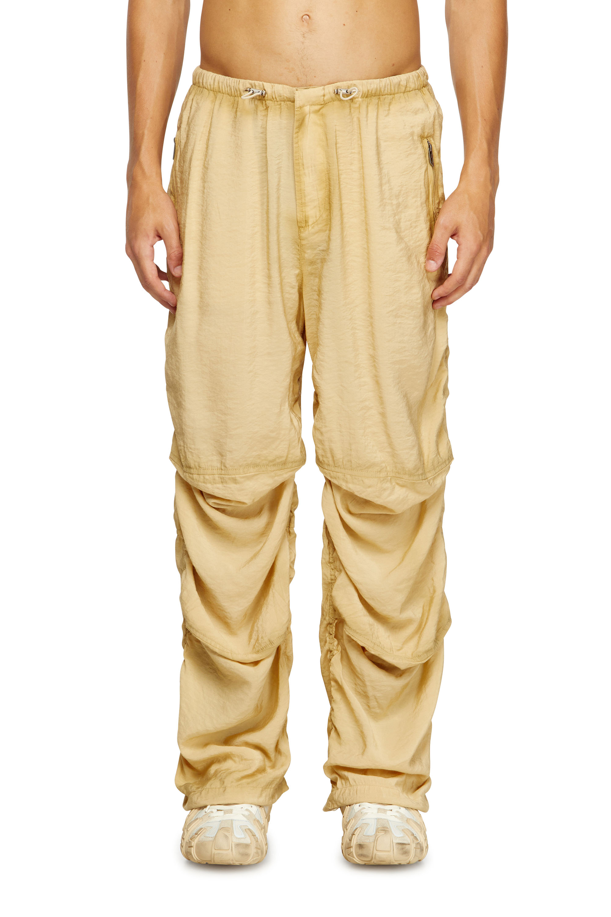 Diesel - Utility pants in light, crinkled fabric - Pants - Man - Beige