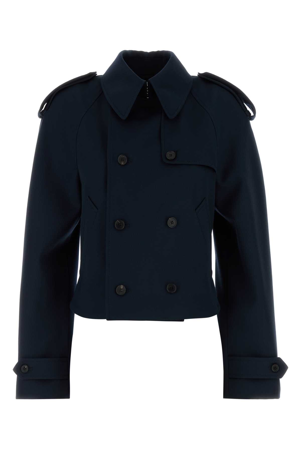 Alexander McQueen Midnight Blue Wool Trench Coat