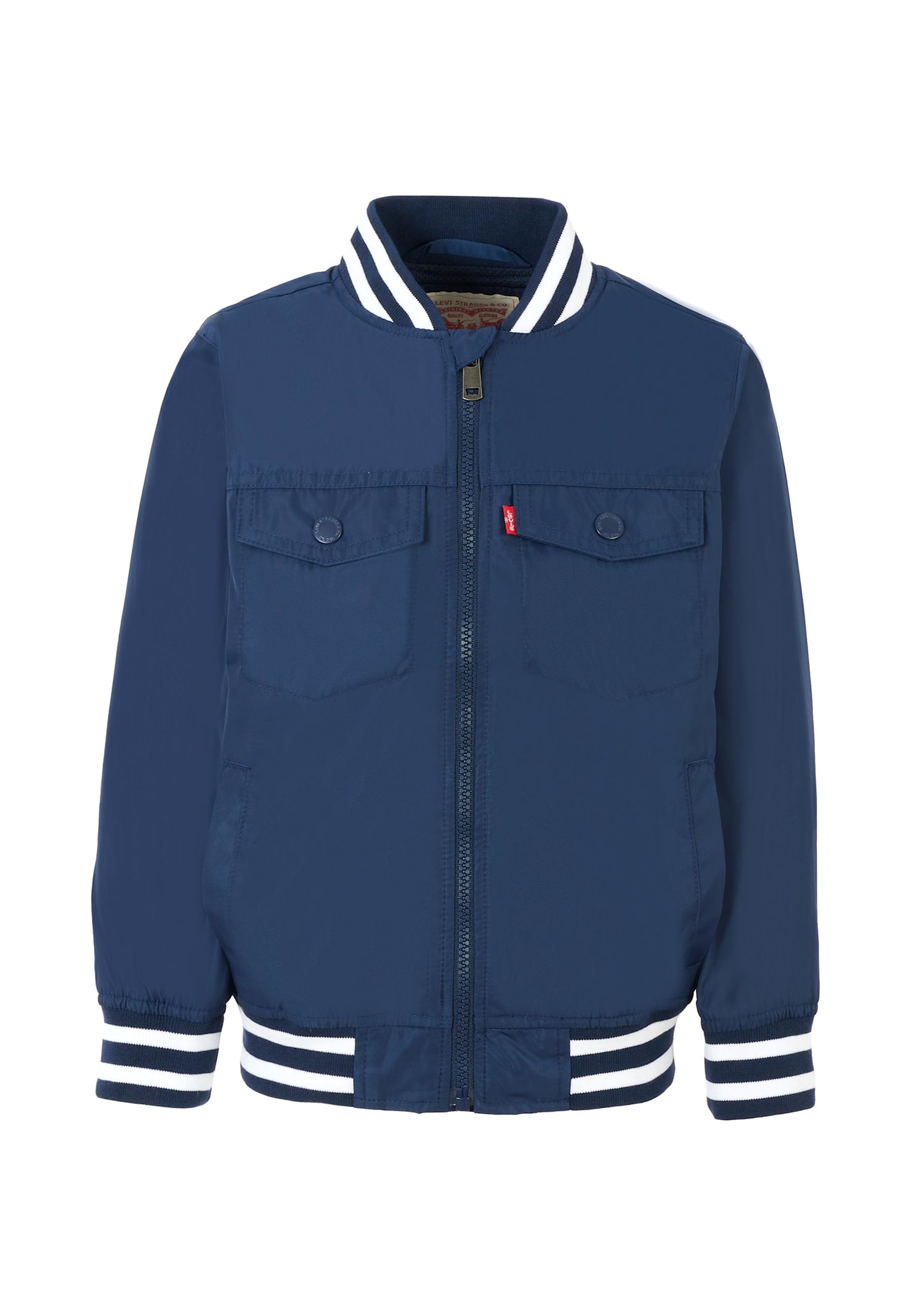 Levi's Blue Bomber Jacket For Boy With Logo