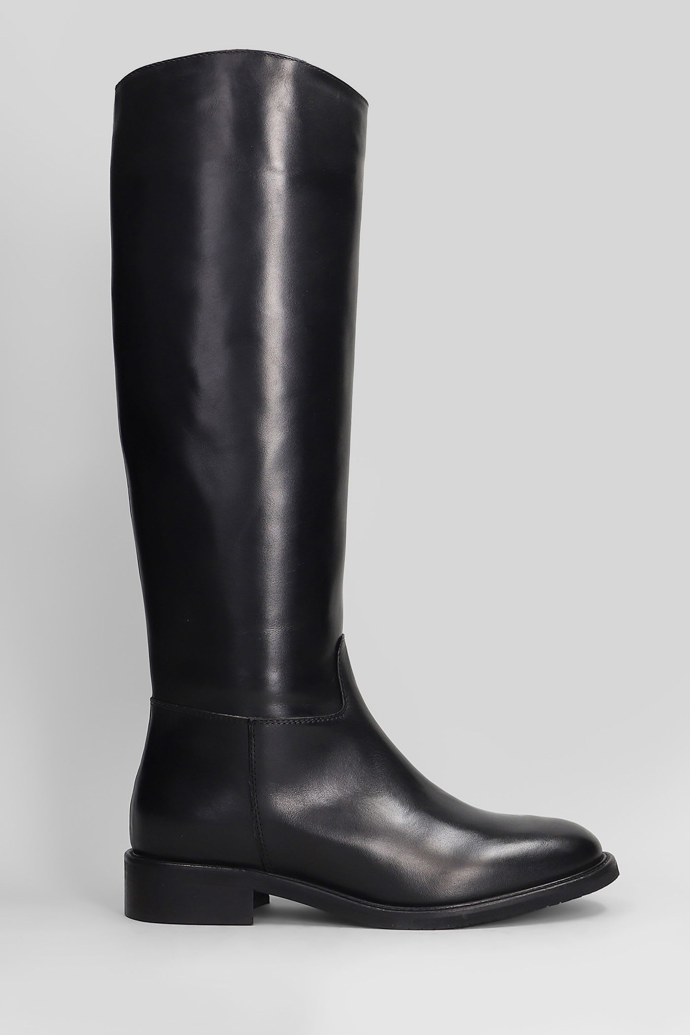 Julie Dee Low Heels Boots In Black Leather