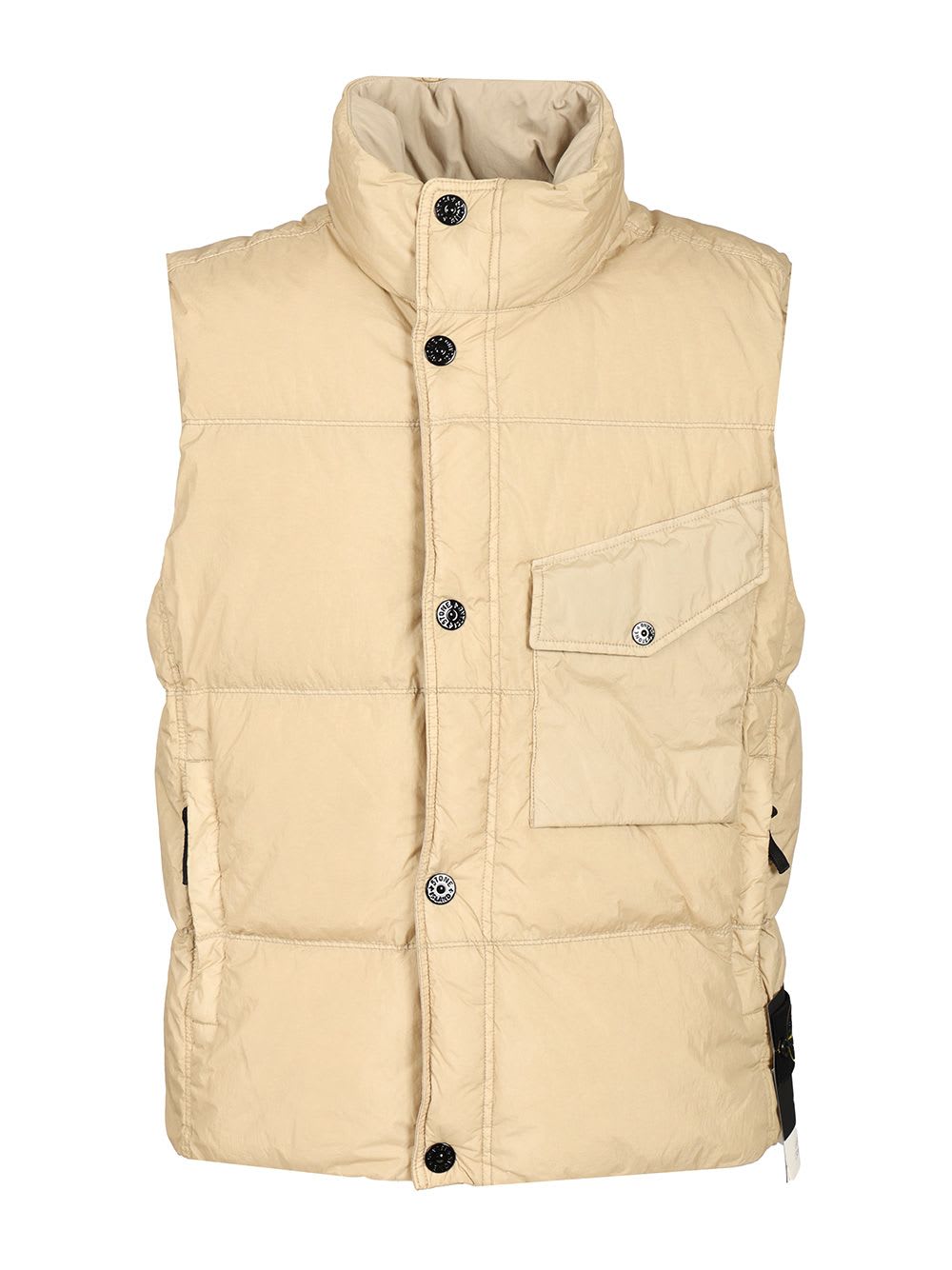 Stone Island Down Vest In Lightweight Nylon Reps