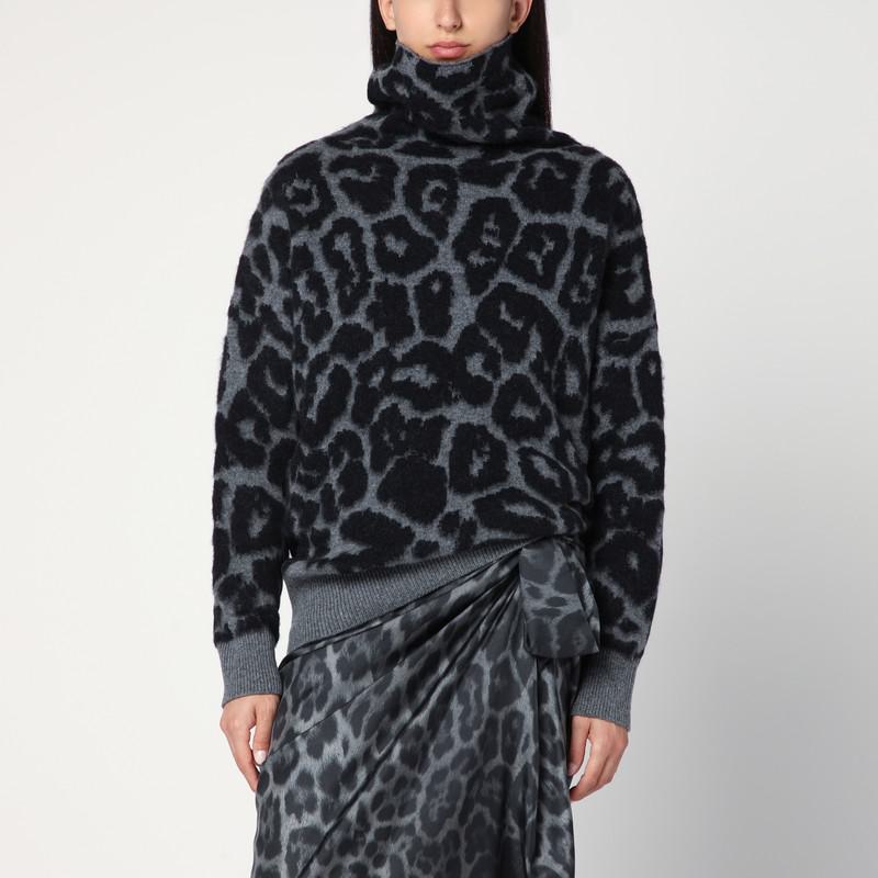 Stella McCartney Leopard Print Turtleneck Sweater In