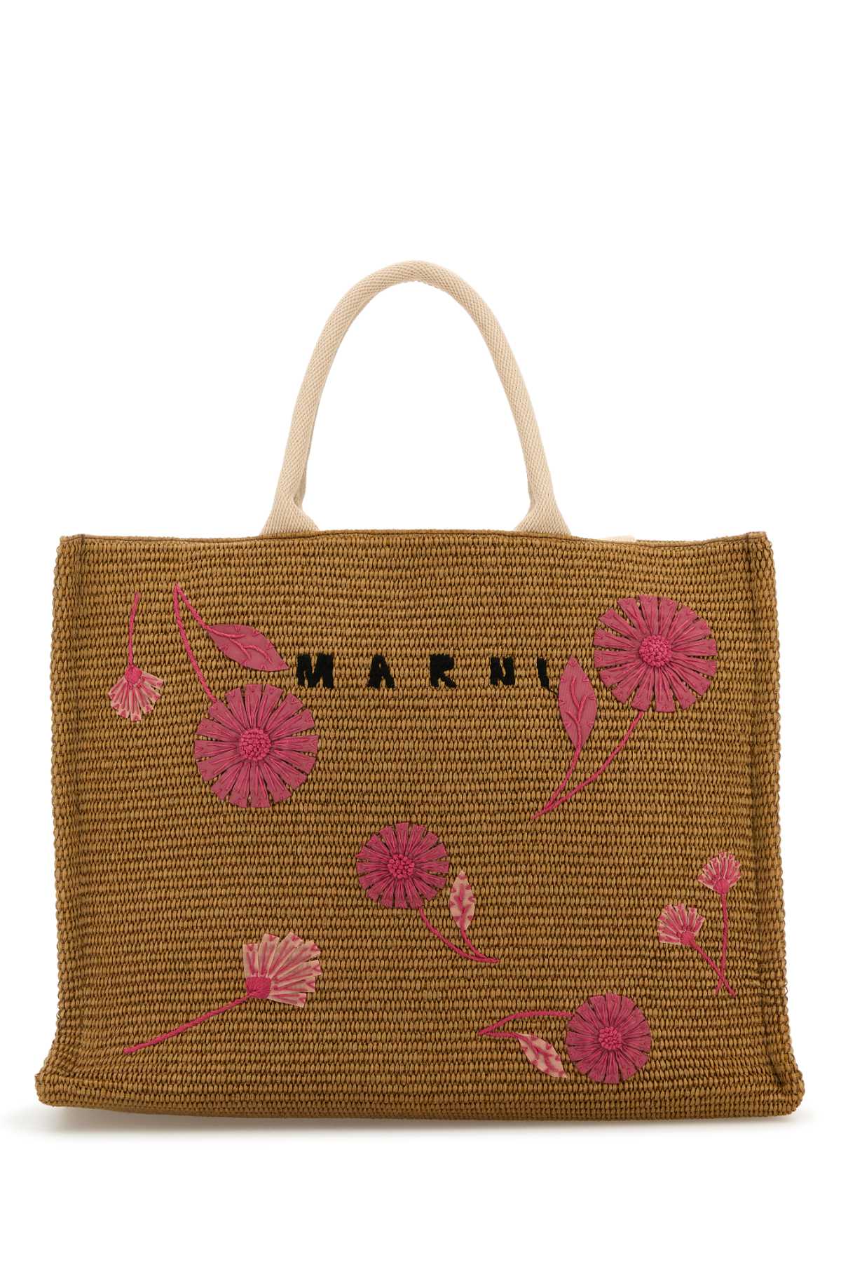 Marni Caramel Raffia Shopping Bag