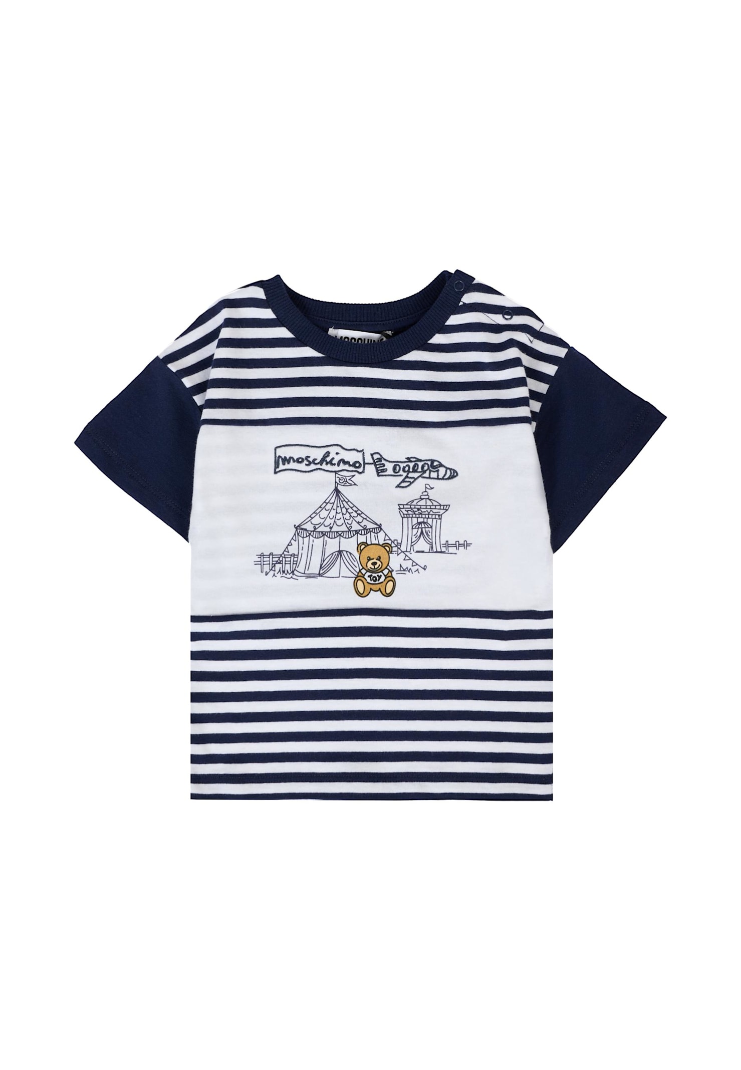 Moschino Blue T-shirt For Baby Boy With Teddy Bear