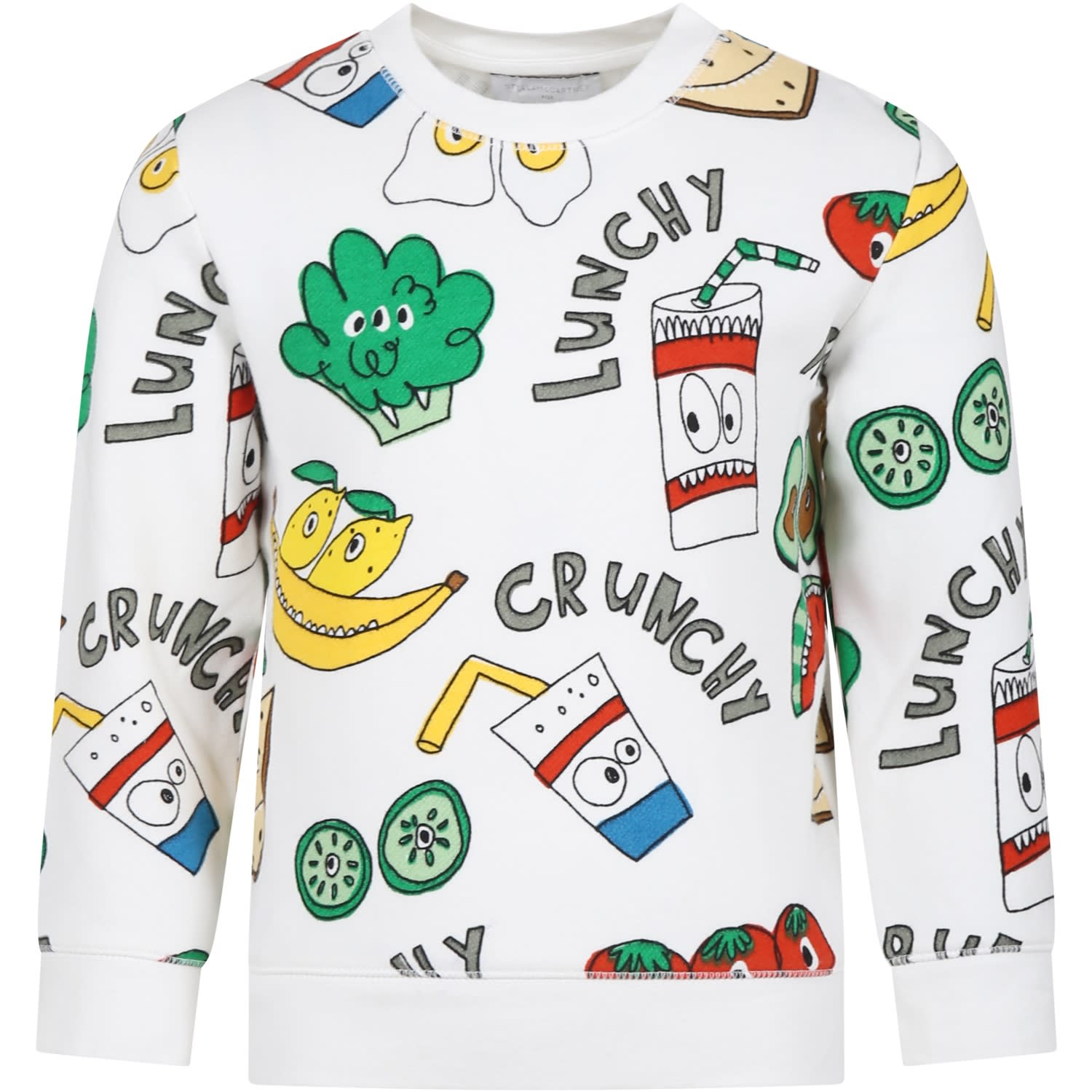 Stella McCartney Kids White Sweatshirt For Boy With Multicolor Print