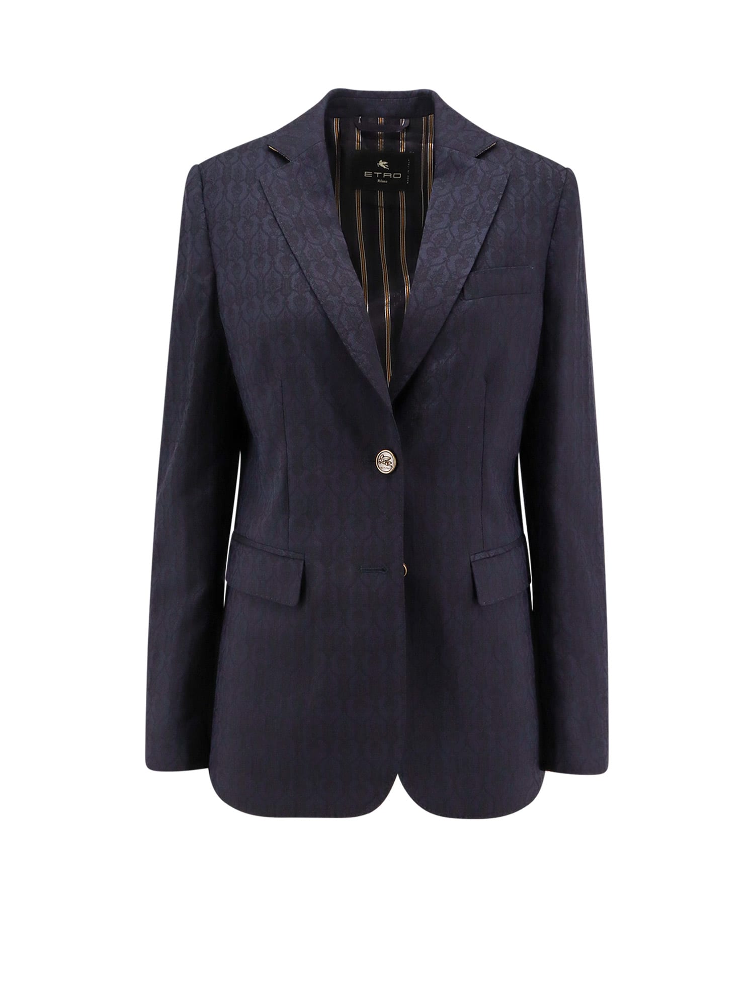 Etro Single-breasted Wool Blazer With Iconic Pattern