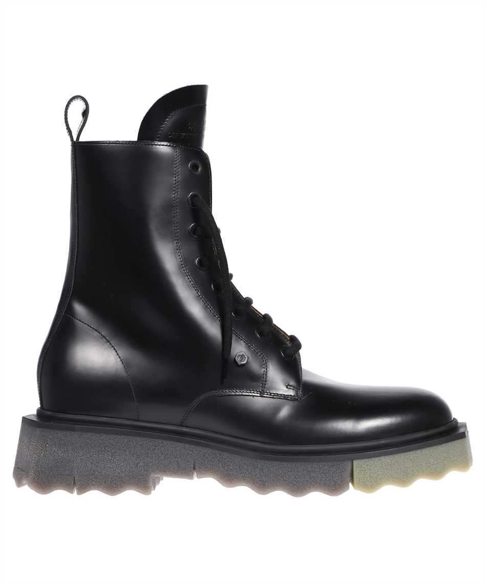 Off-White Leather Lace-up Boots